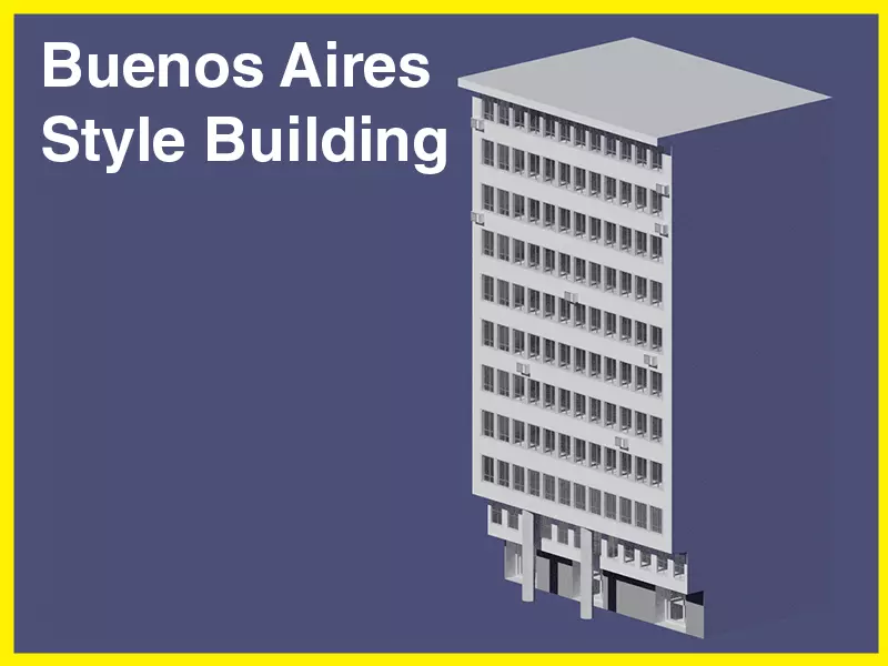 Buenos Aires Style Building 5 3D model_0