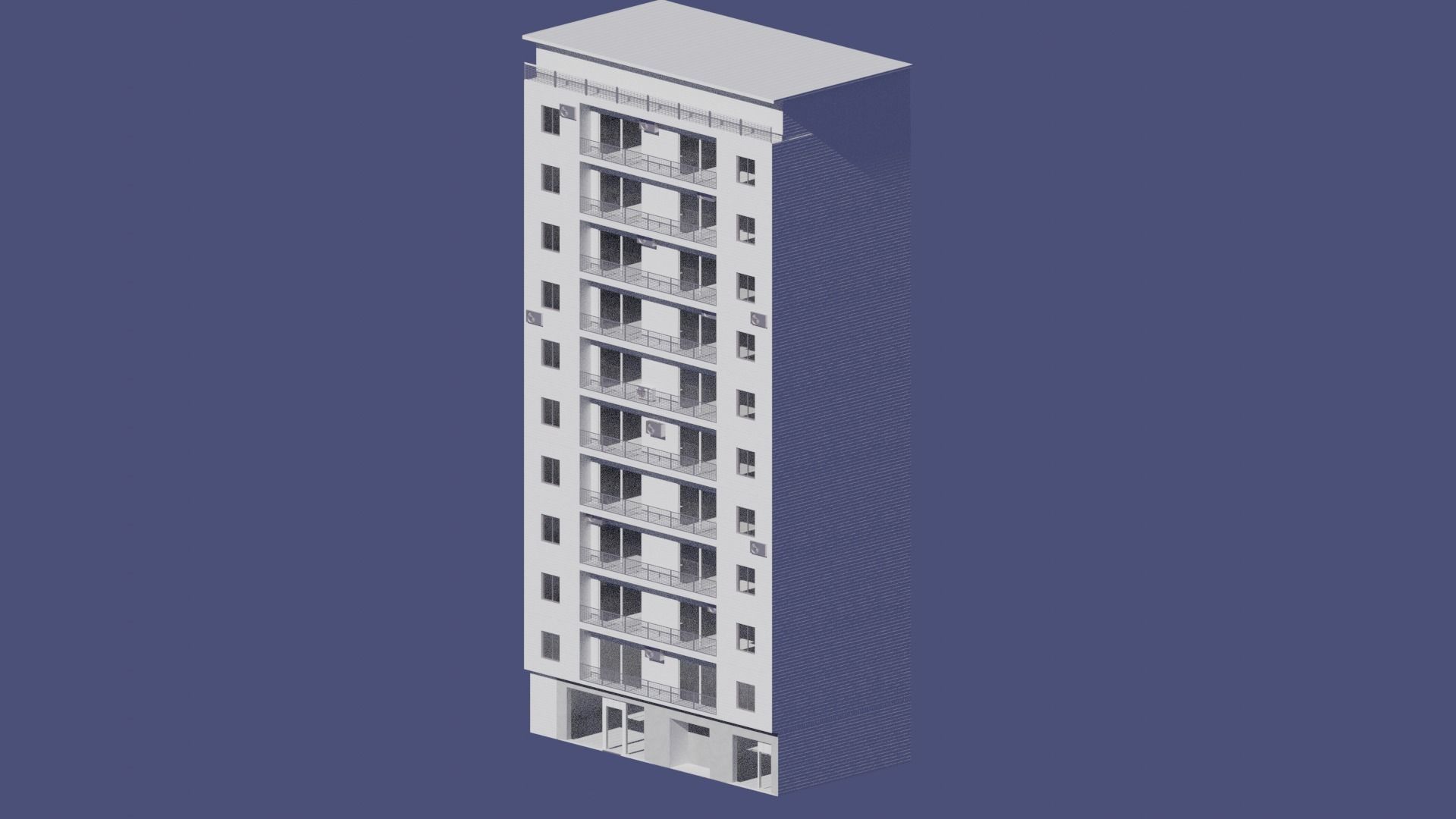 Buenos  Aires Style Building 3 3D model_1