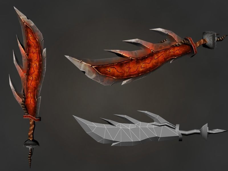 Fantasy Swords for Games Low-poly 3D model_3