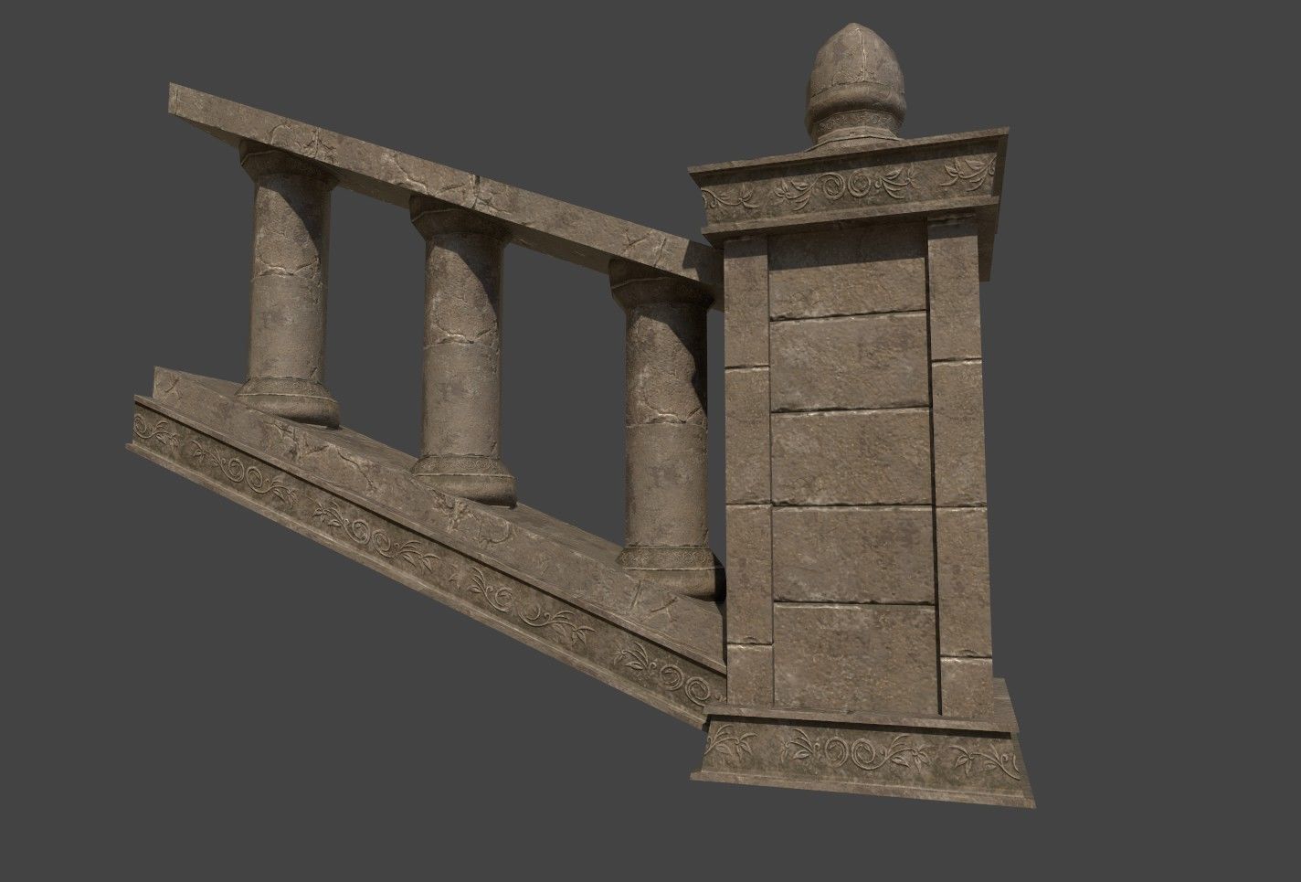 Cathedral Stone Trim Asset pack Free low-poly 3D model_20