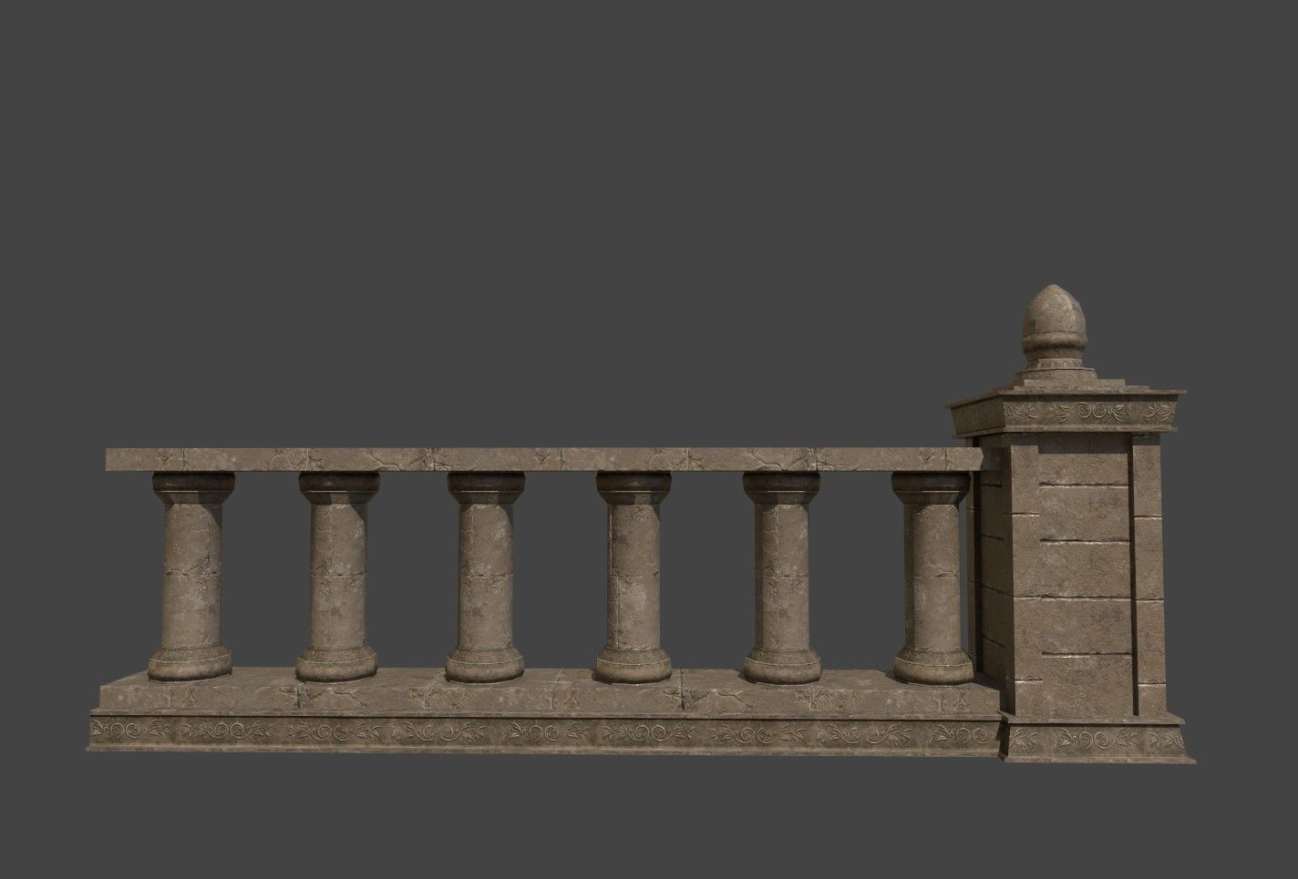 Cathedral Stone Trim Asset pack Free low-poly 3D model_12