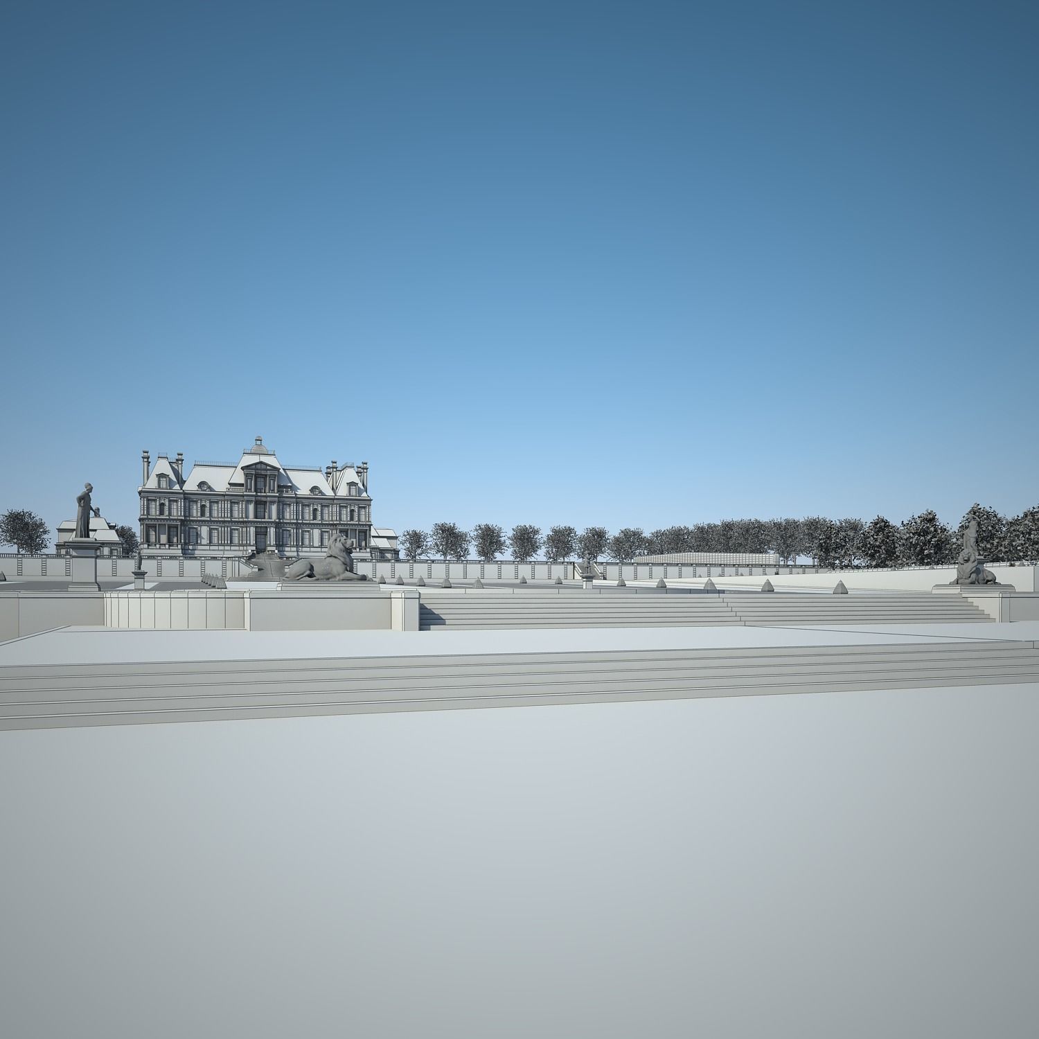 Chateau and Garden 3D model_70