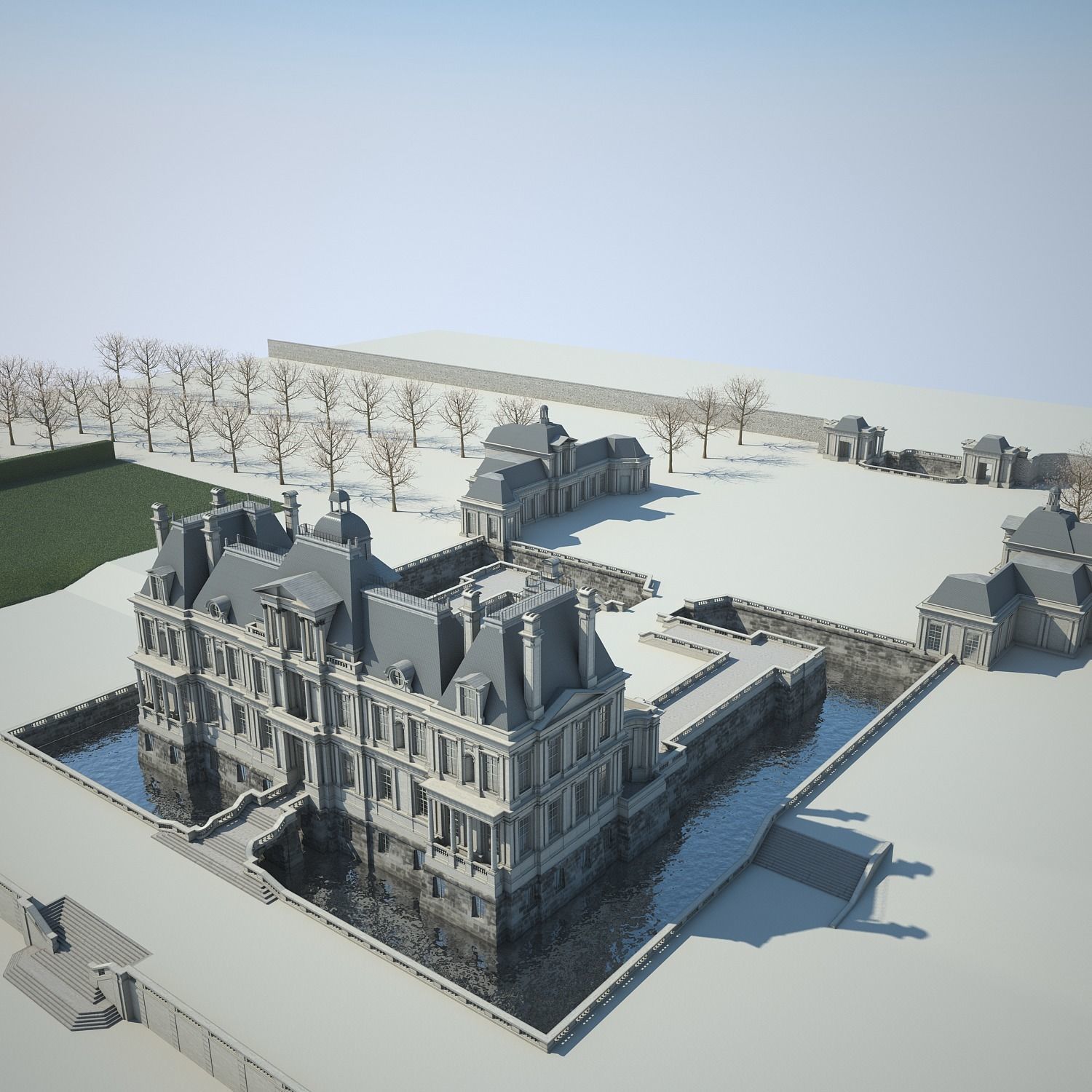 Chateau and Garden 3D model_6