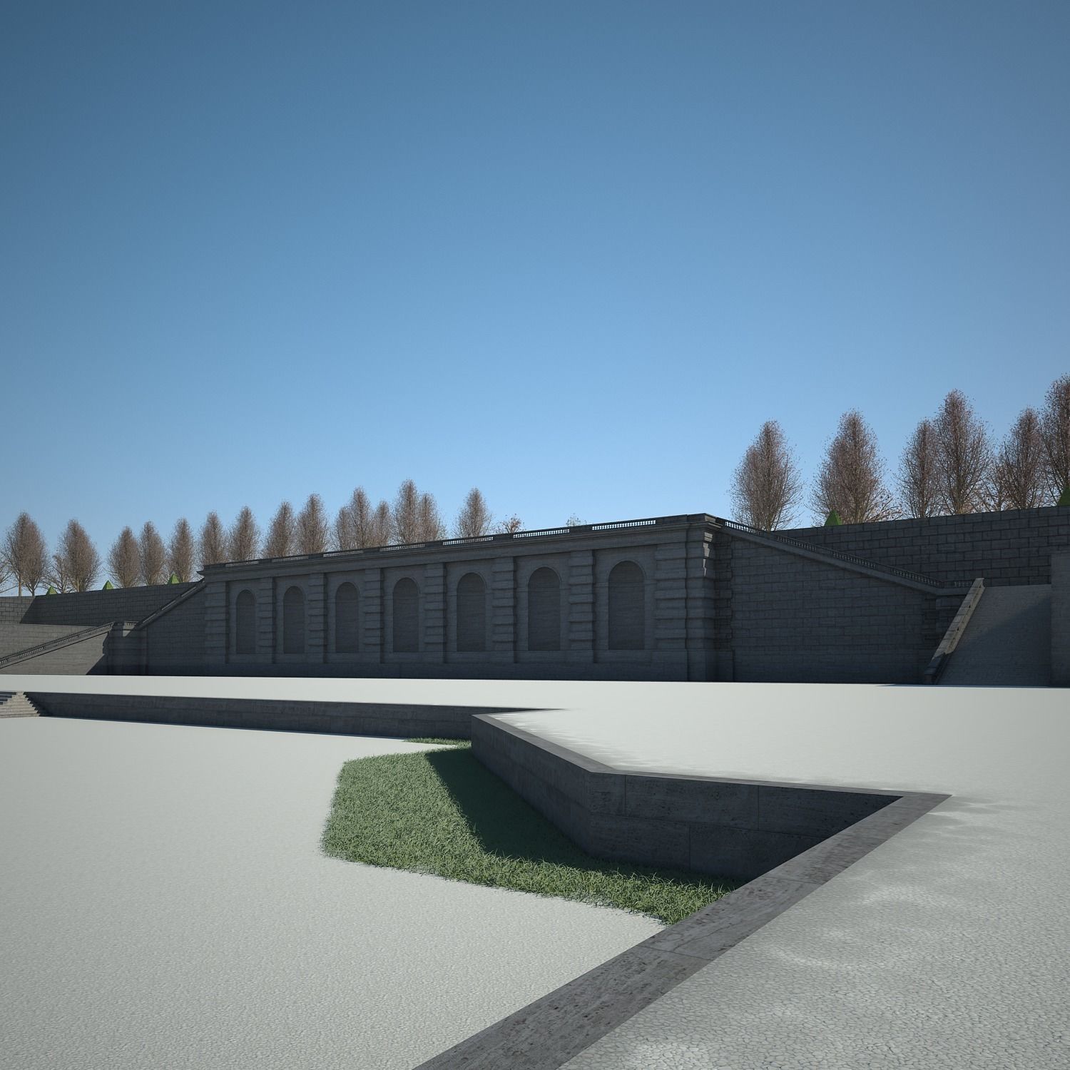 Chateau and Garden 3D model_38