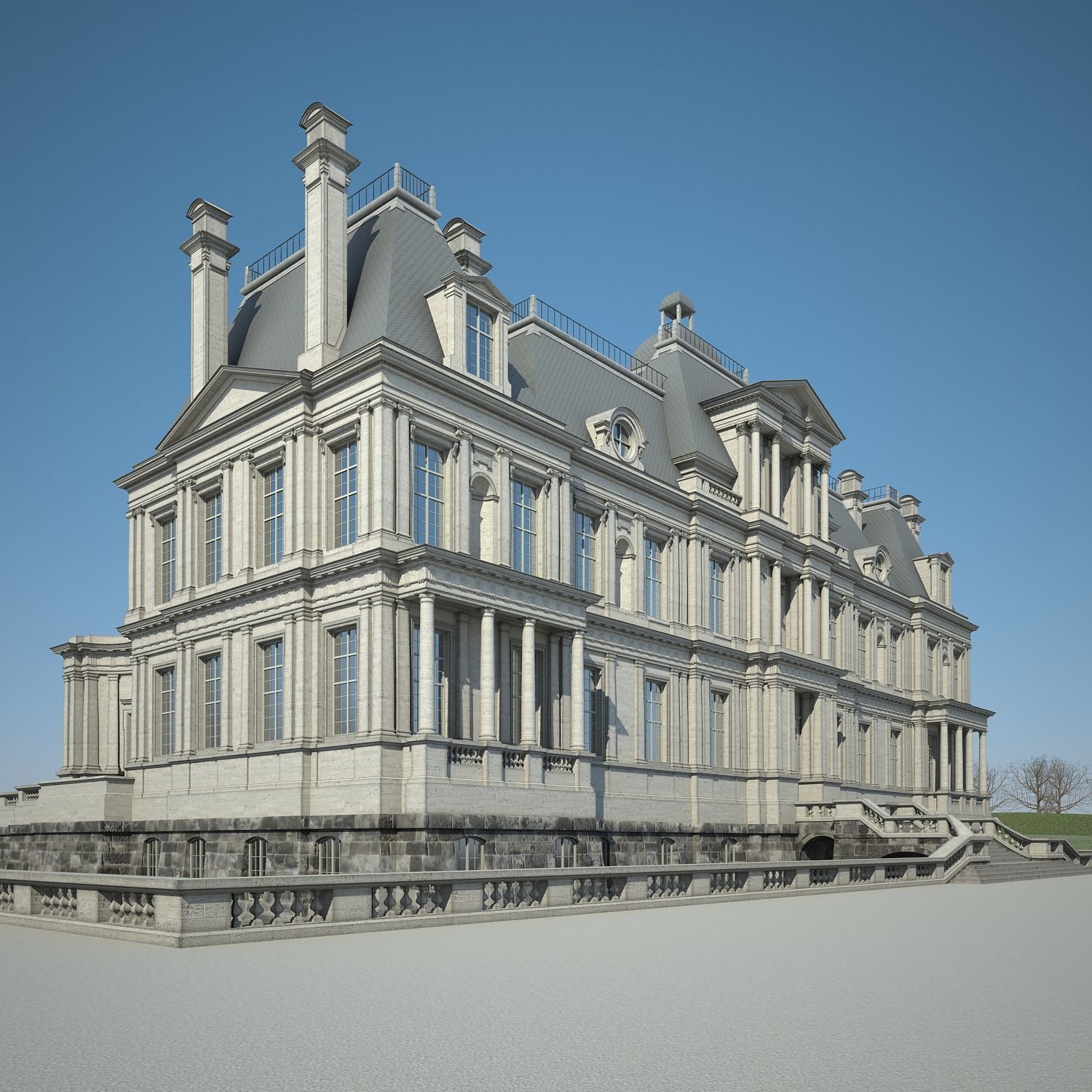 Chateau and Garden 3D model_17