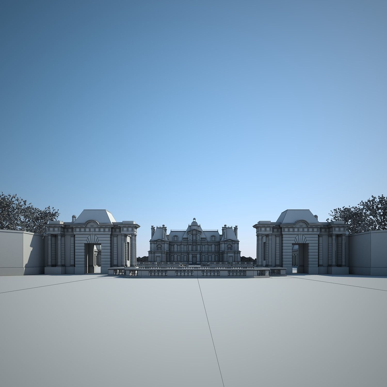 Chateau and Garden 3D model_50