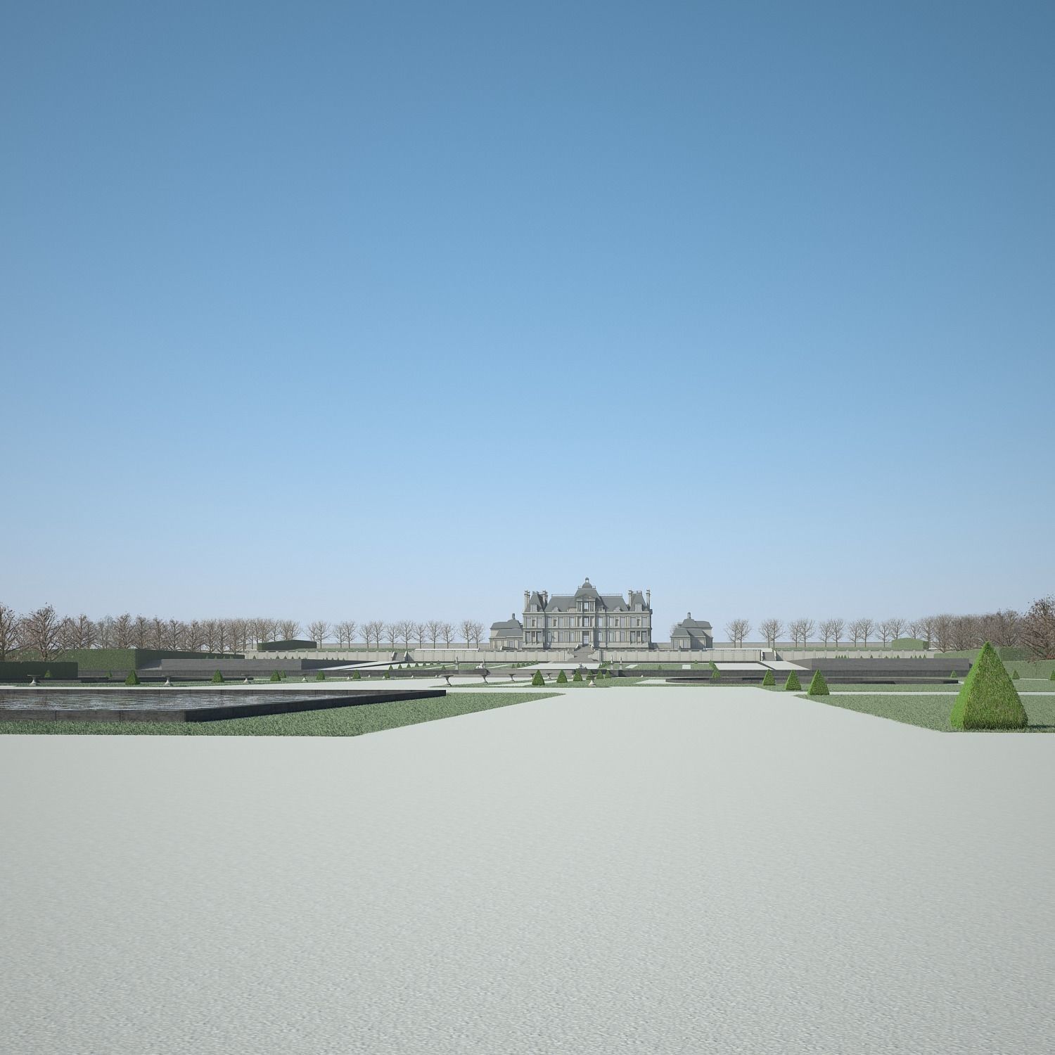 Chateau and Garden 3D model_29