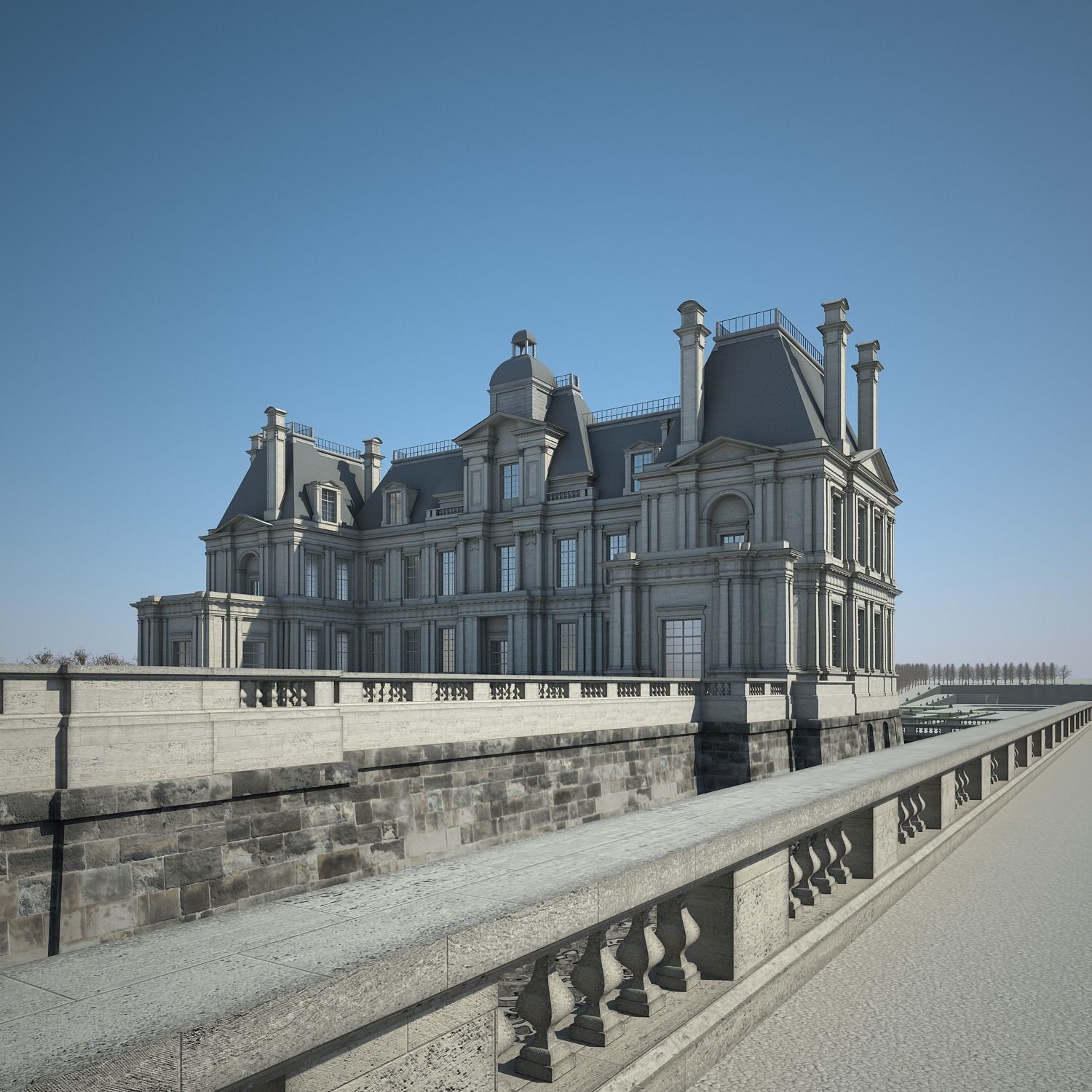 Chateau and Garden 3D model_13