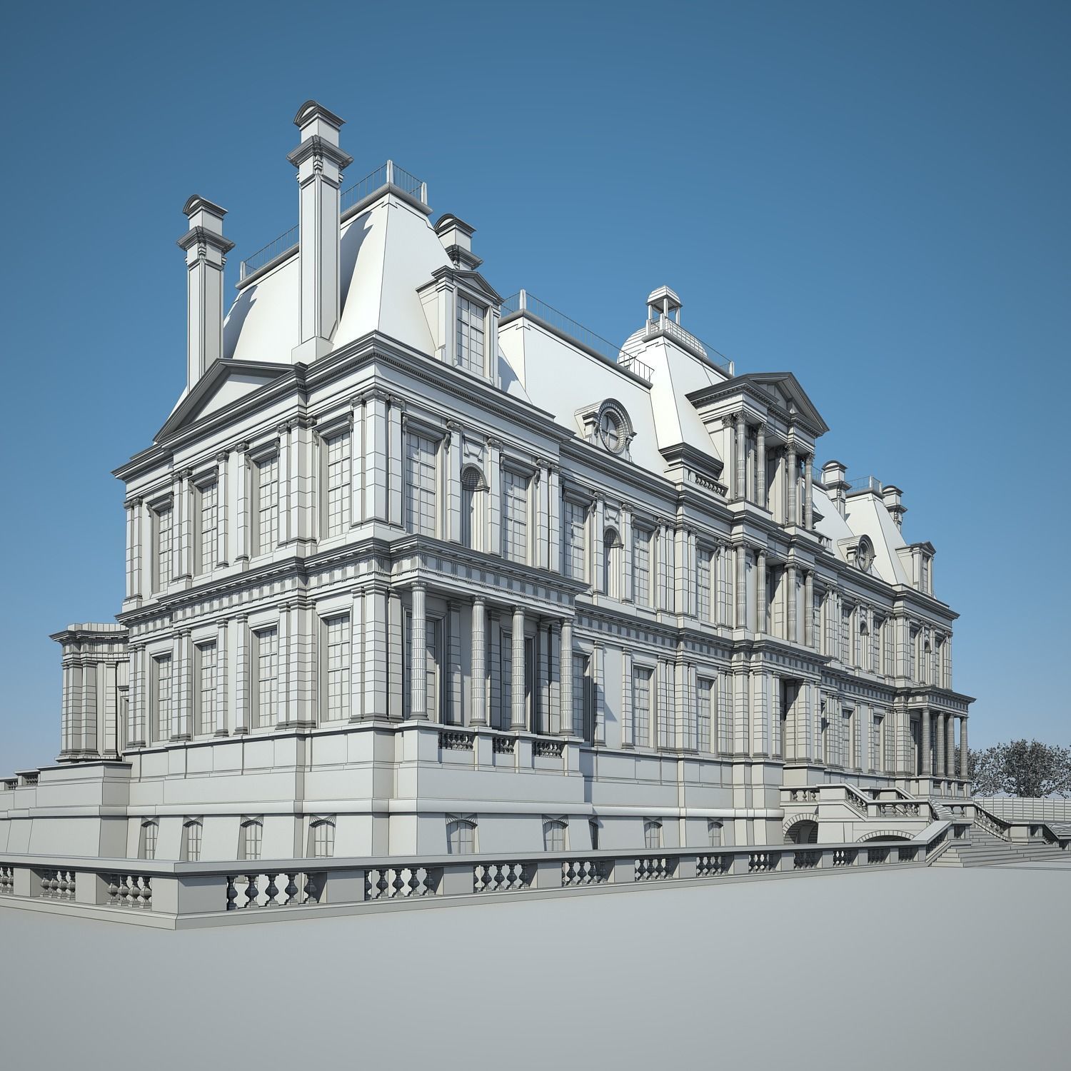 Chateau and Garden 3D model_60
