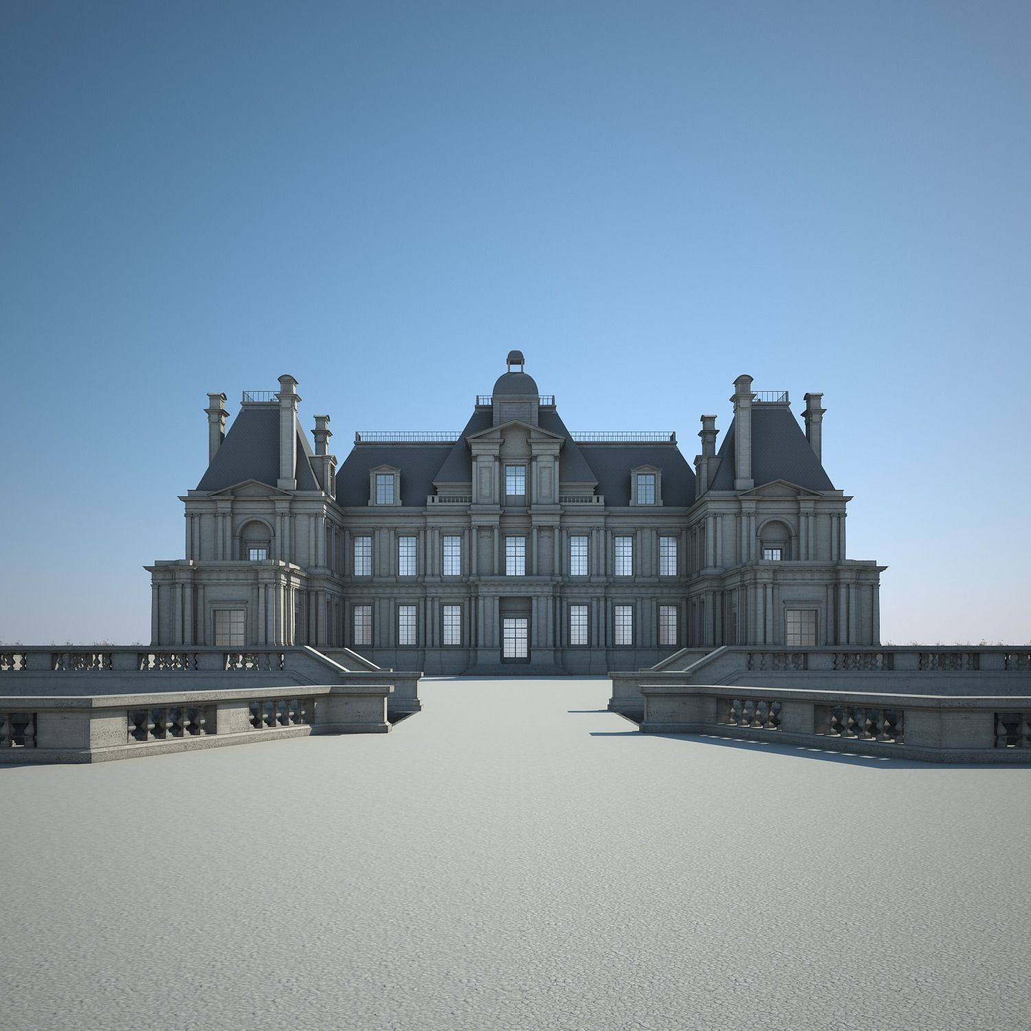 Chateau and Garden 3D model_15