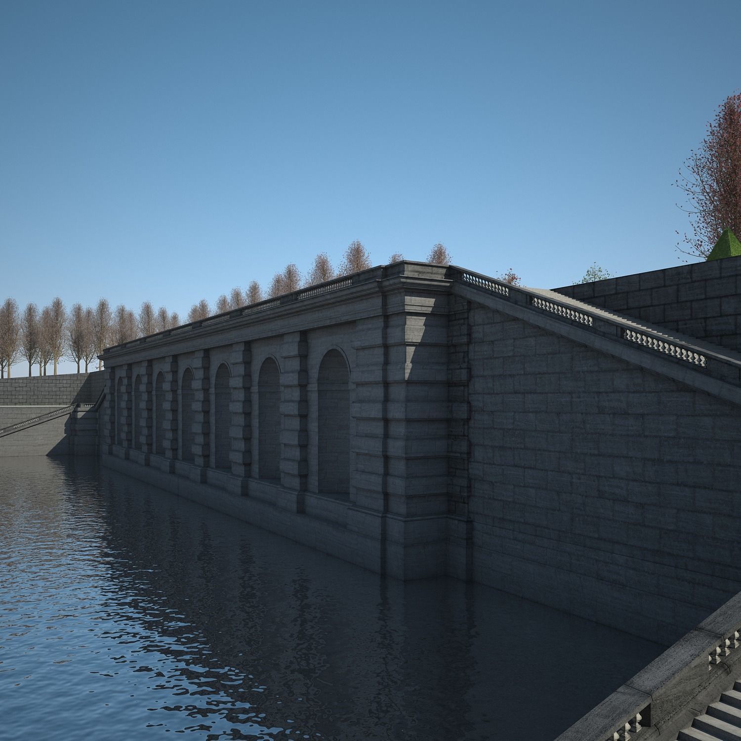 Chateau and Garden 3D model_40