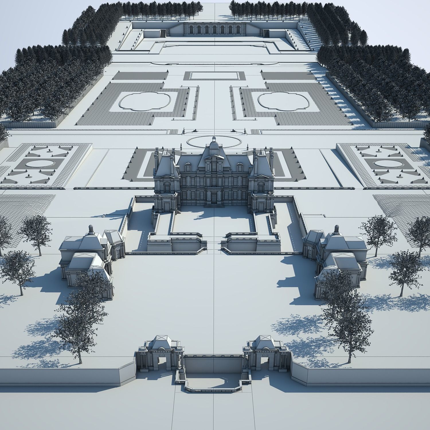 Chateau and Garden 3D model_90