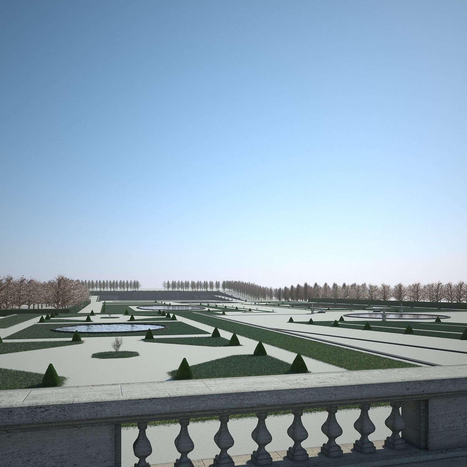 Chateau and Garden 3D model_31