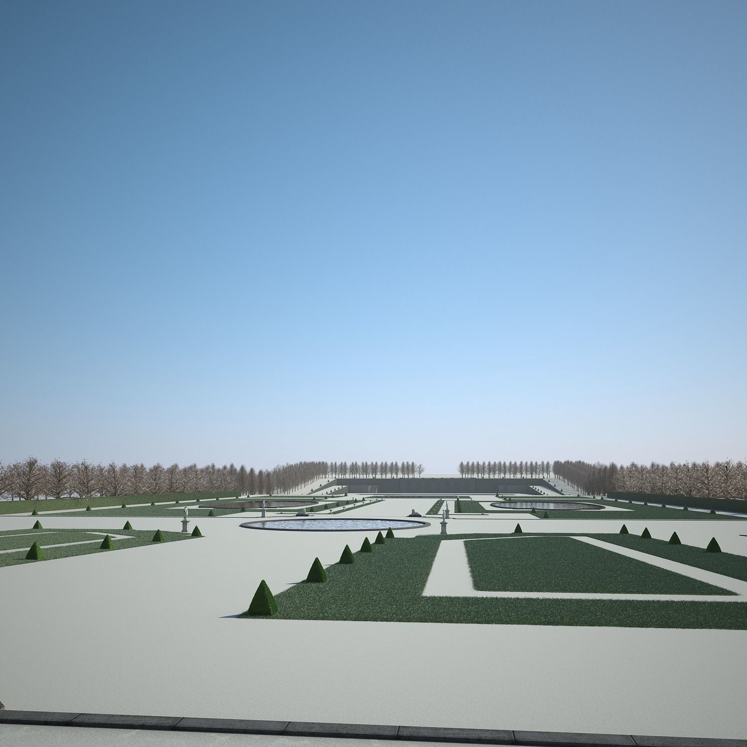 Chateau and Garden 3D model_32