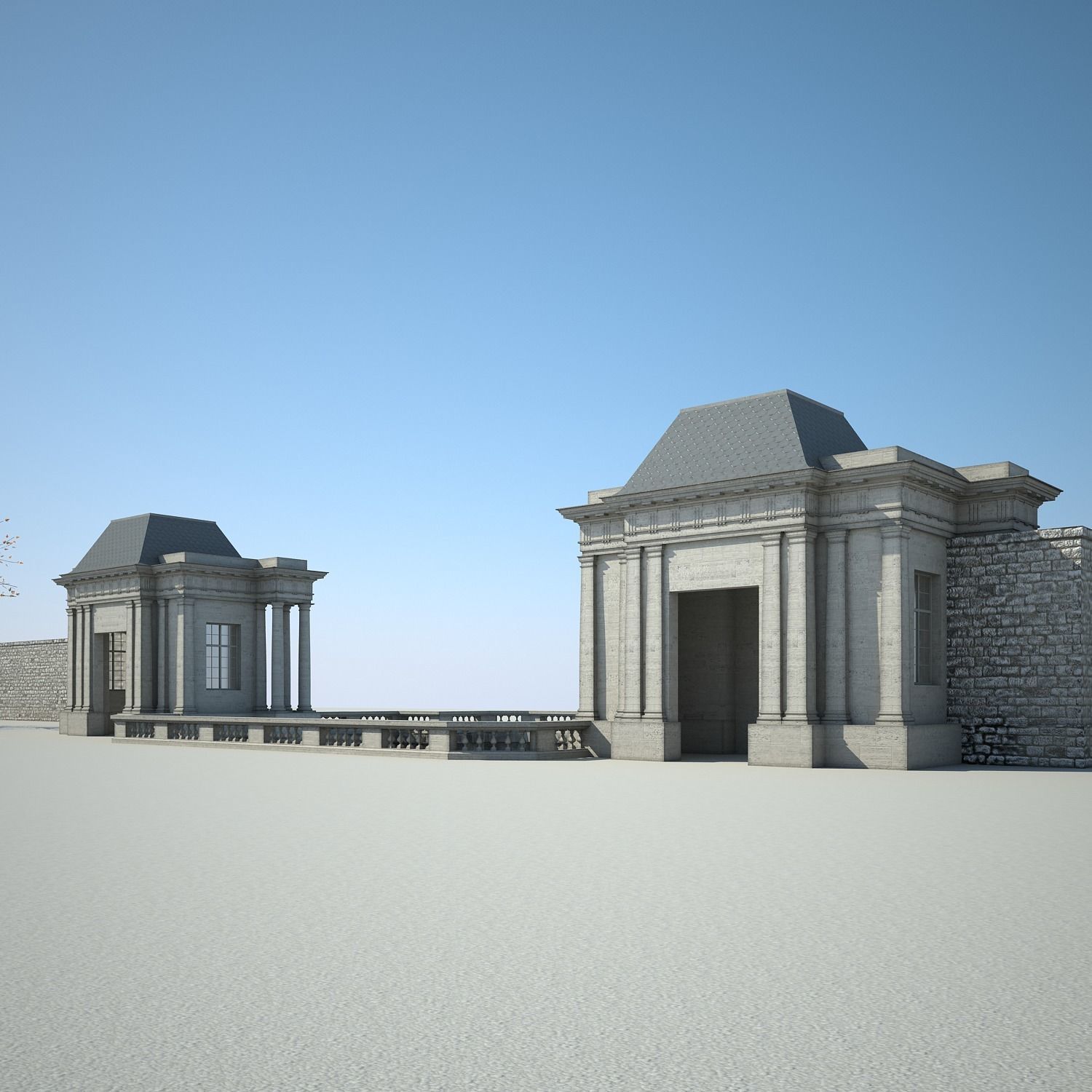 Chateau and Garden 3D model_9