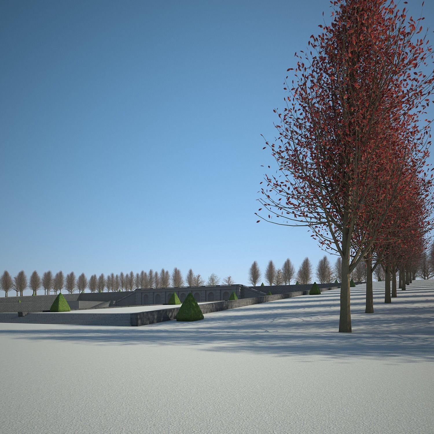 Chateau and Garden 3D model_44