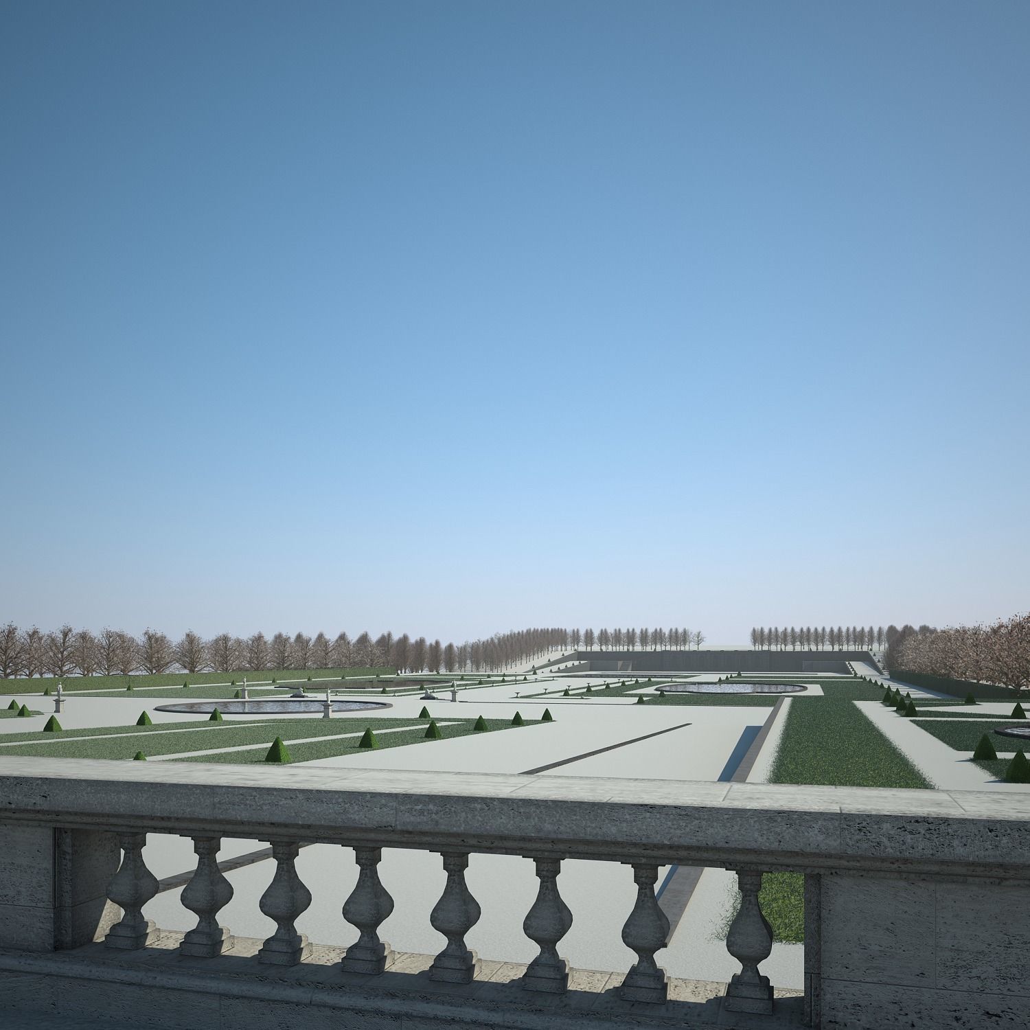 Chateau and Garden 3D model_21