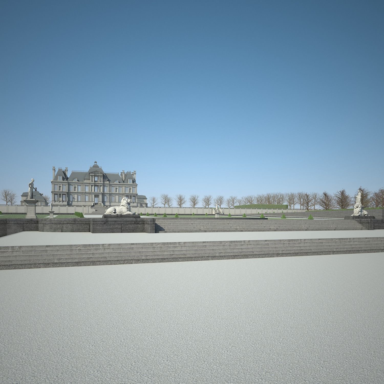 Chateau and Garden 3D model_27