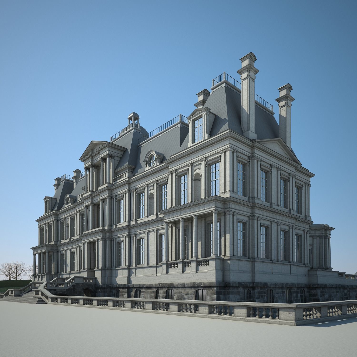 Chateau and Garden 3D model_18