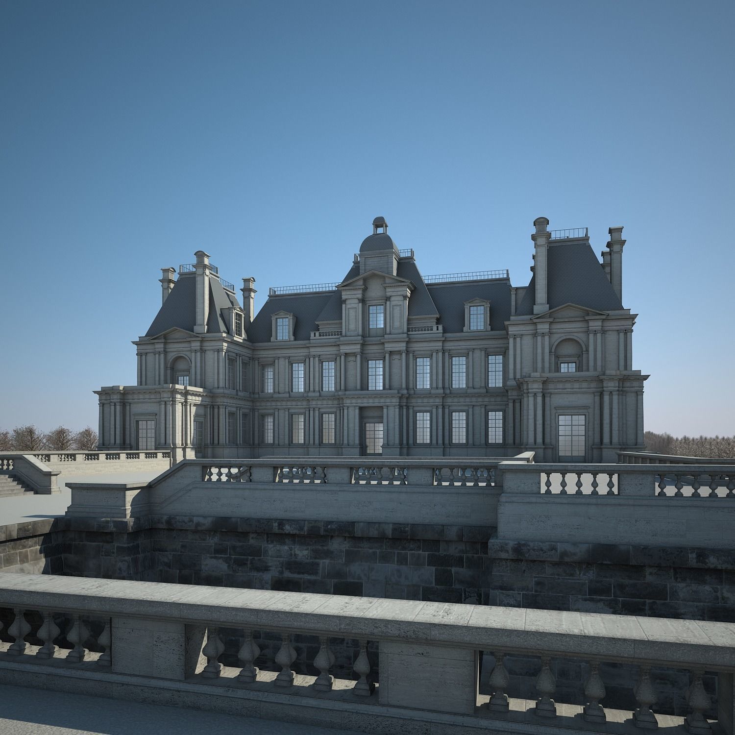 Chateau and Garden 3D model_12