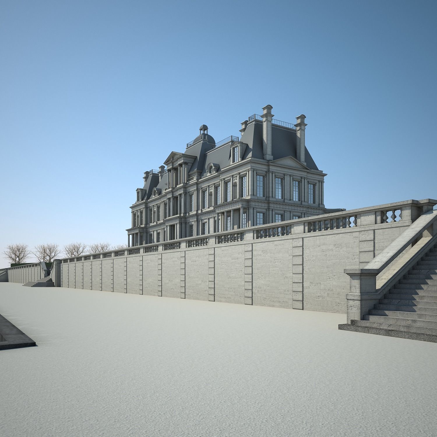 Chateau and Garden 3D model_20