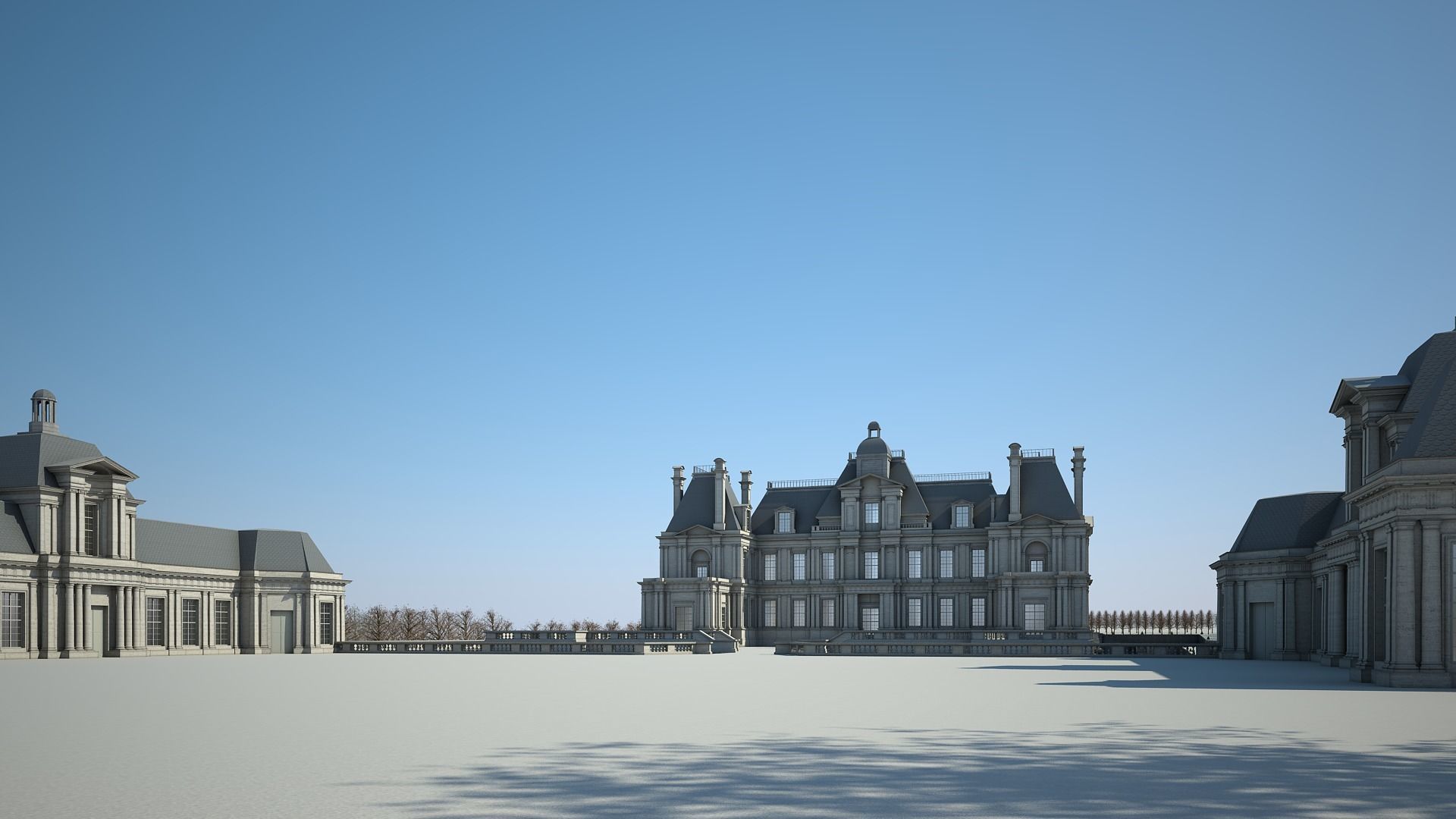 Chateau and Garden 3D model_5