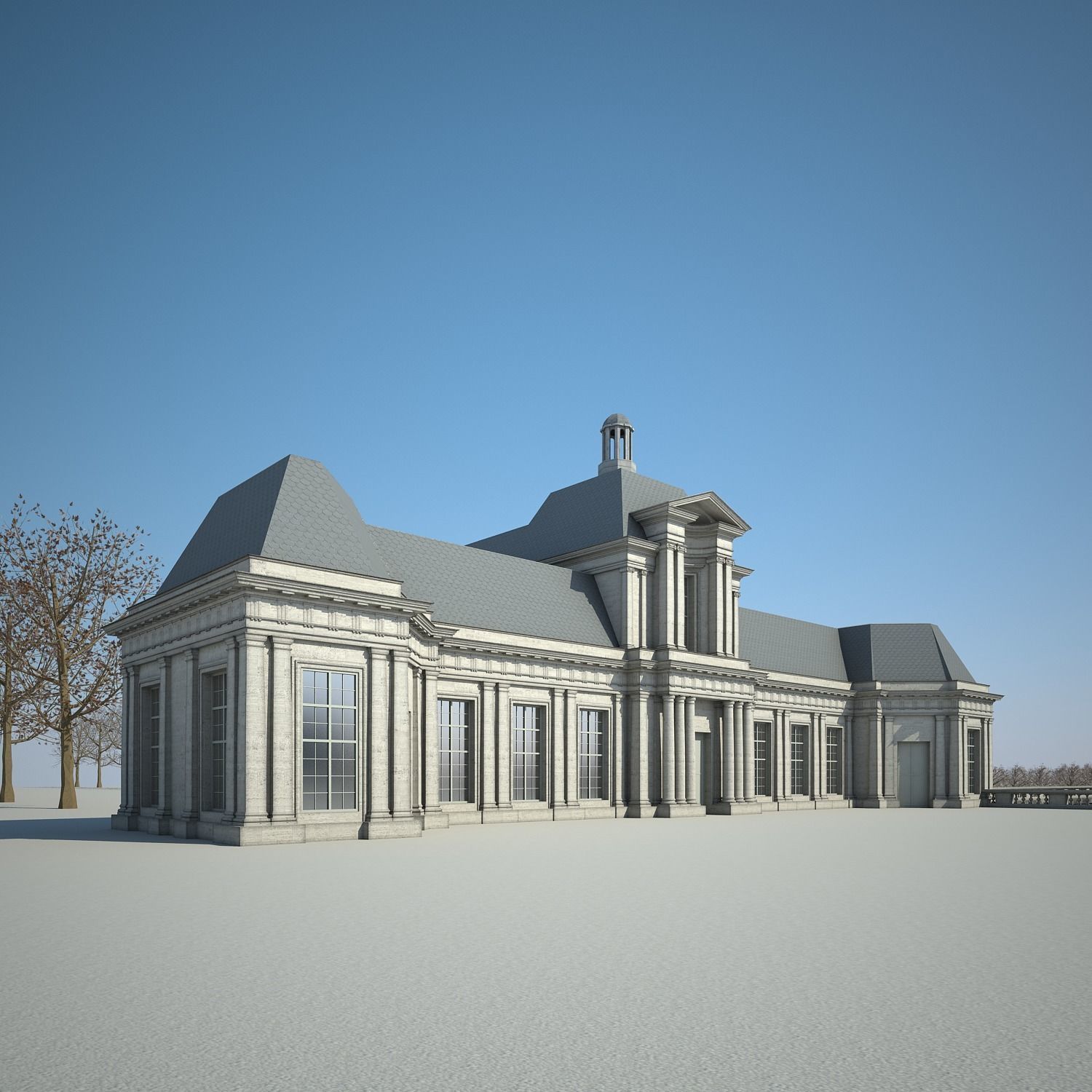 Chateau and Garden 3D model_11