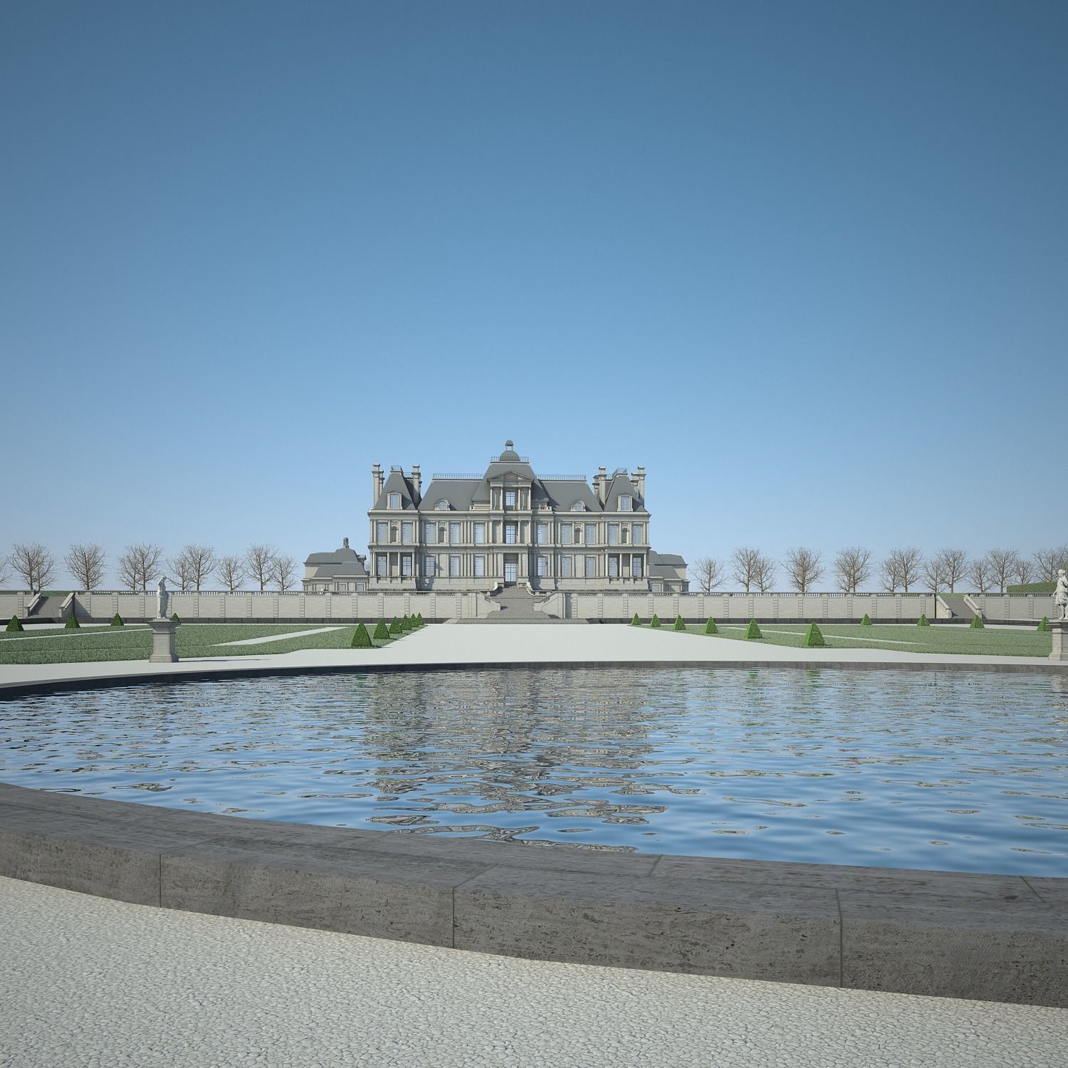 Chateau and Garden 3D model_24