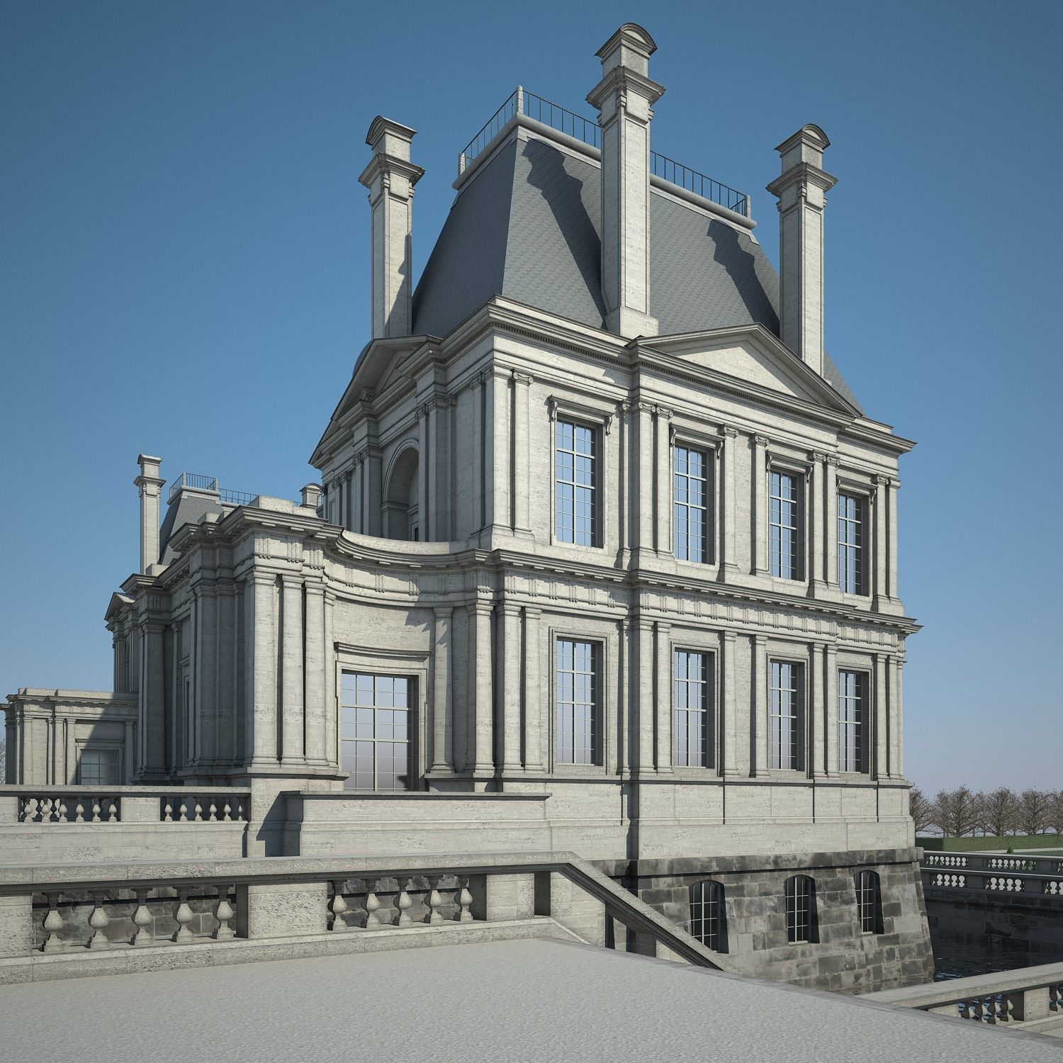 Chateau and Garden 3D model_16