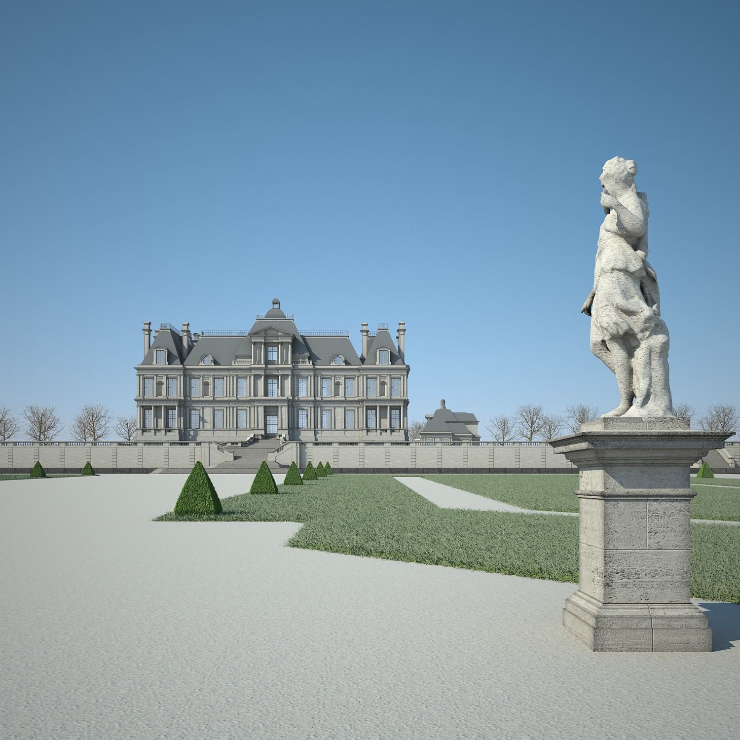 Chateau and Garden 3D model_23