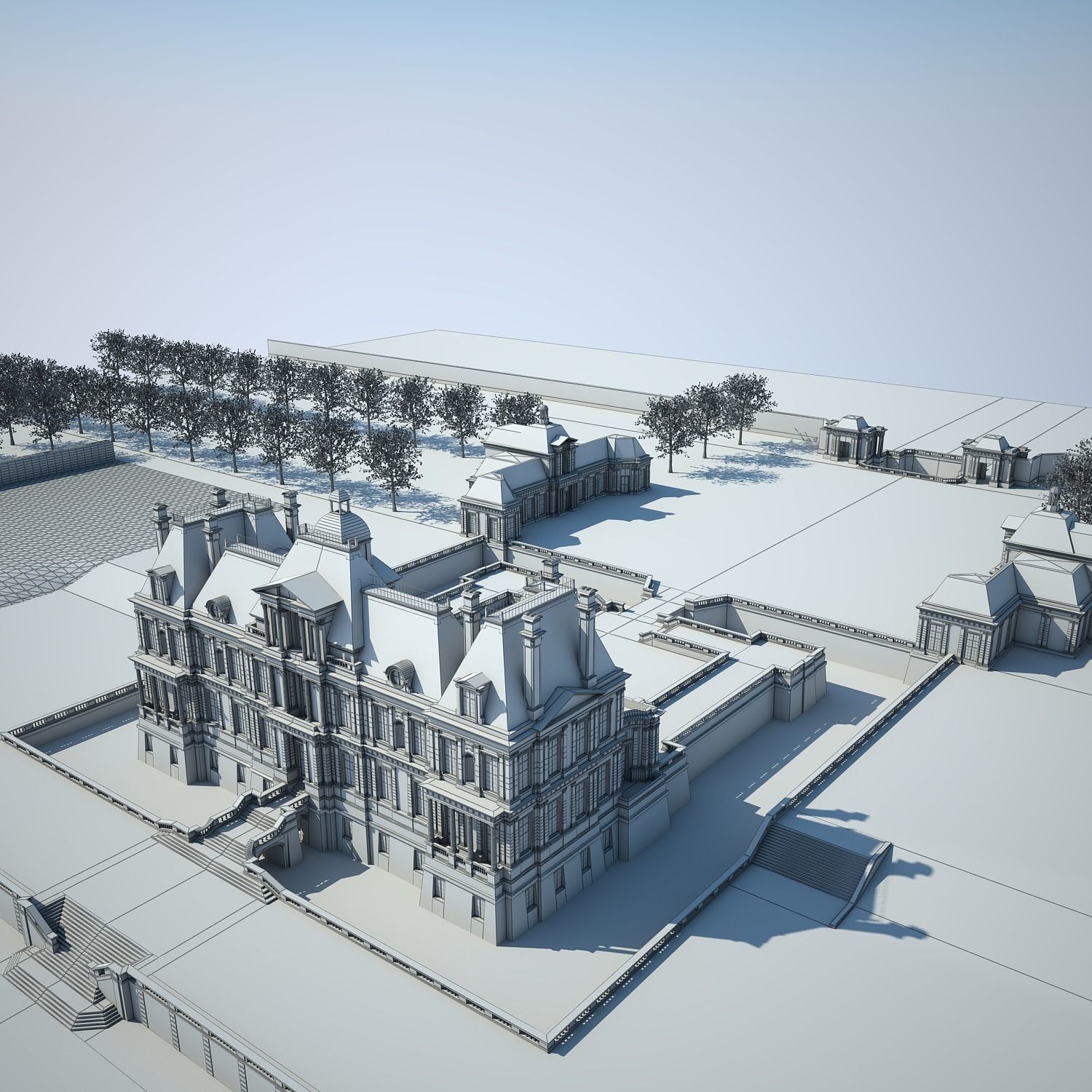 Chateau and Garden 3D model_93