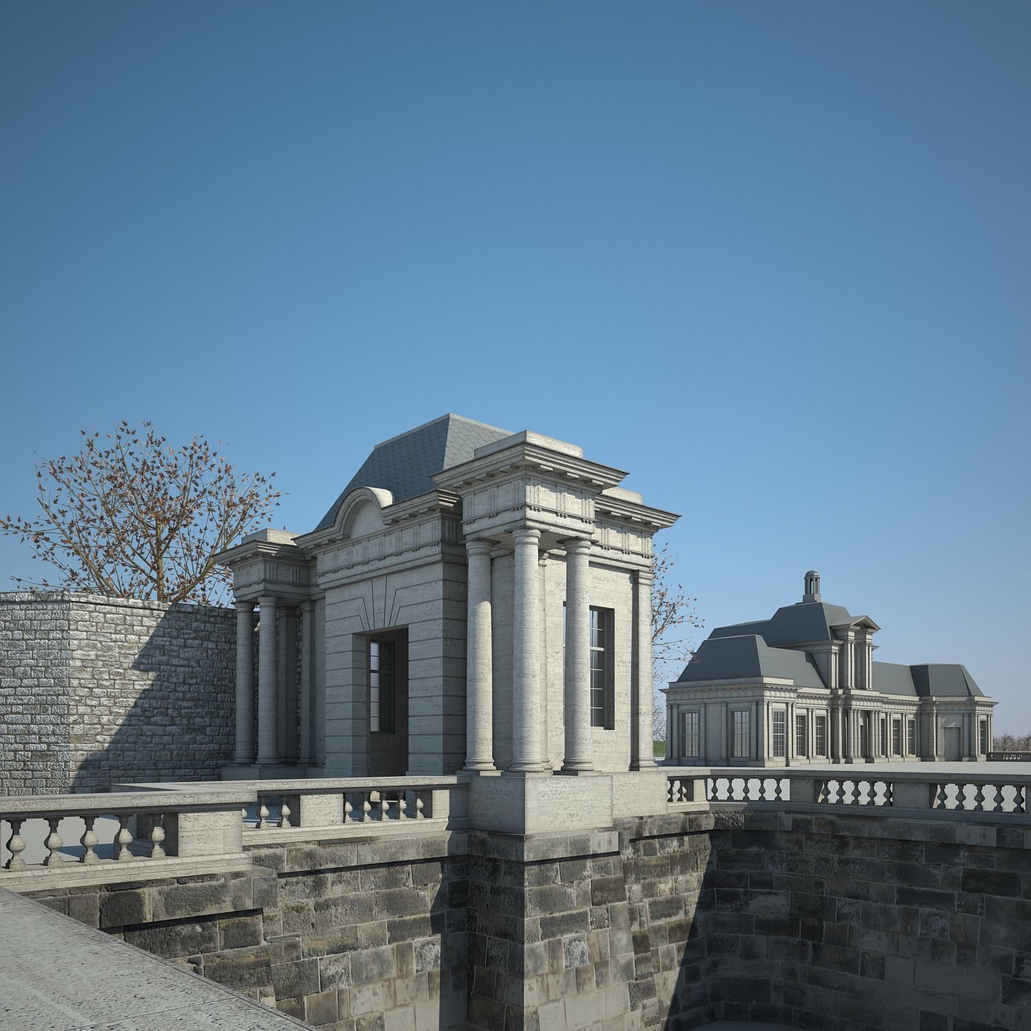 Chateau and Garden 3D model_8