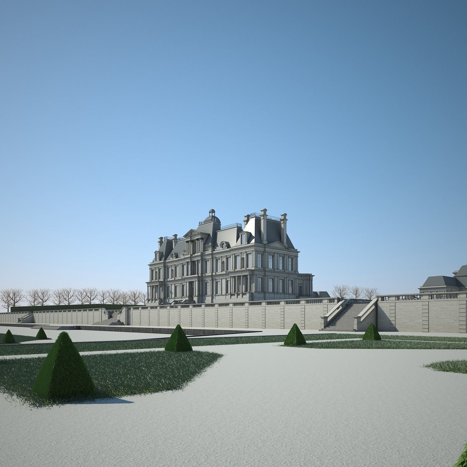 Chateau and Garden 3D model_30