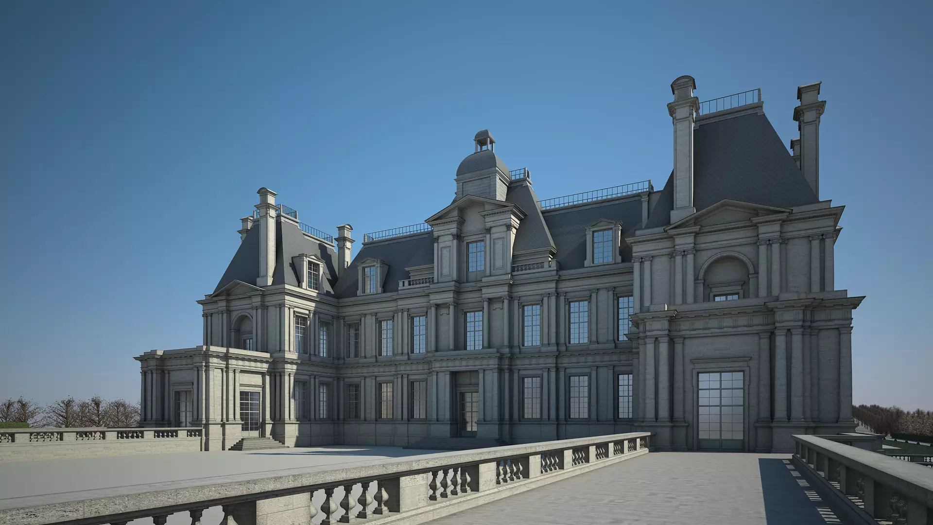 Chateau and Garden 3D model_0