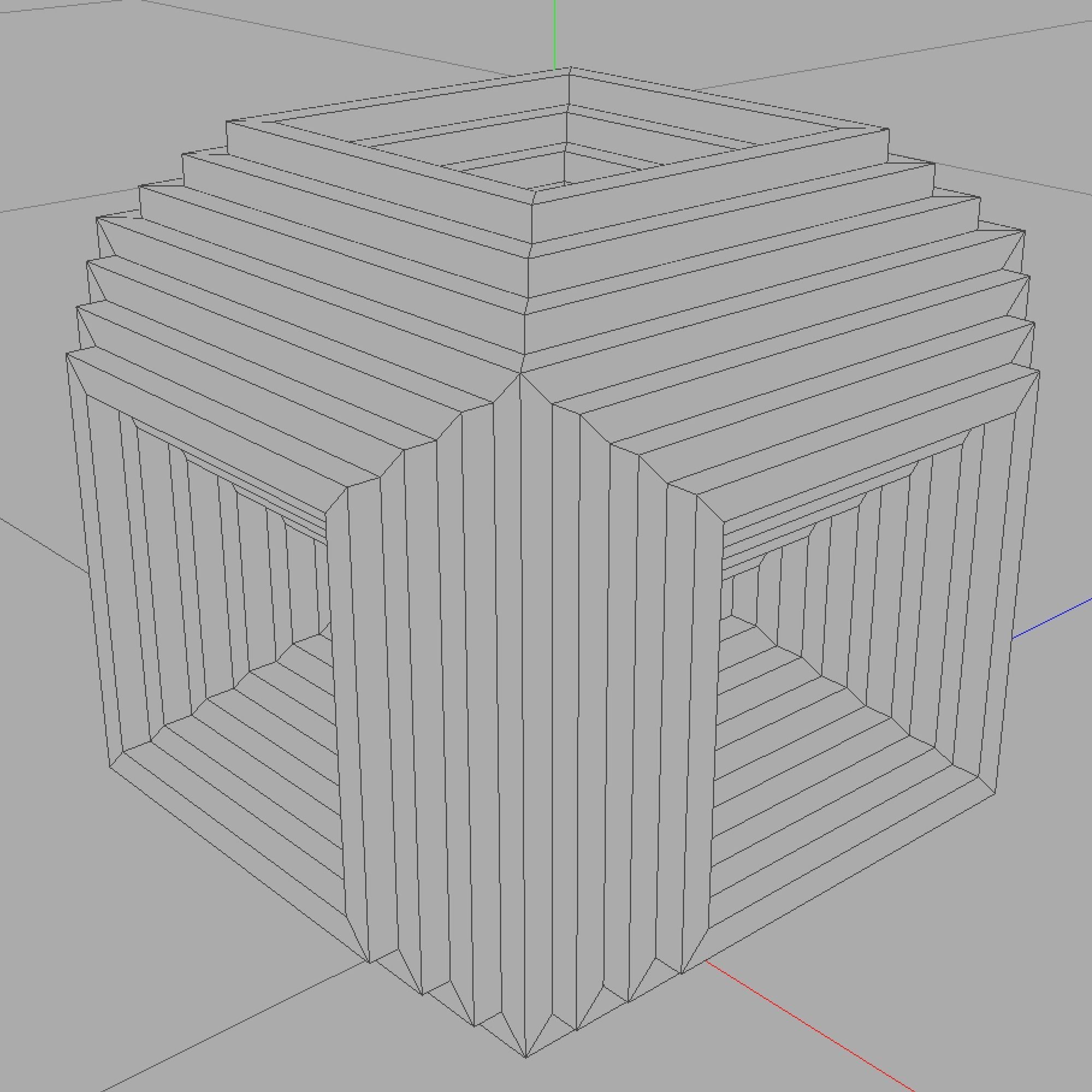 Relief wooden cube 3D model_3