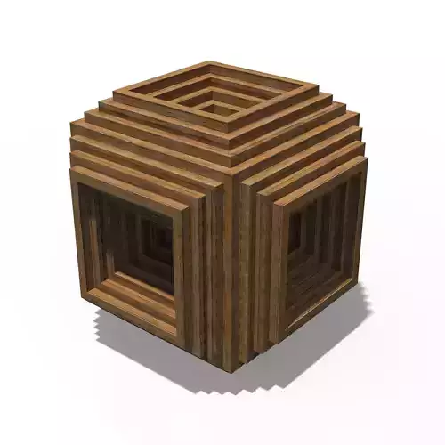 Relief wooden cube