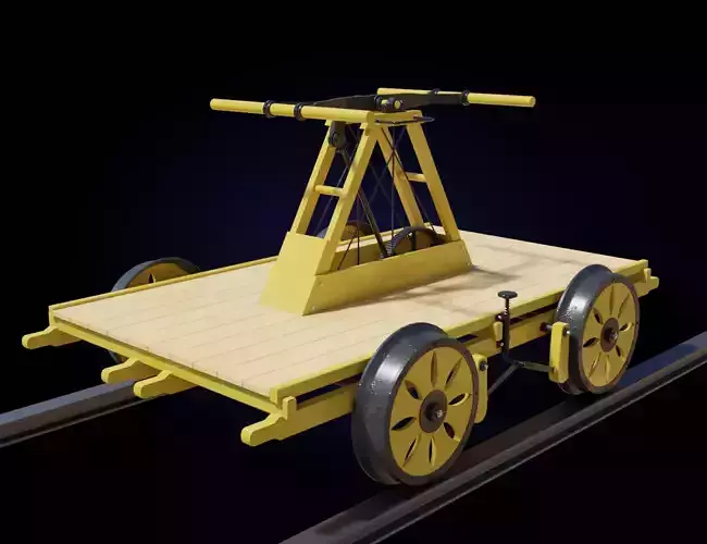 Clean yellow classic handcar