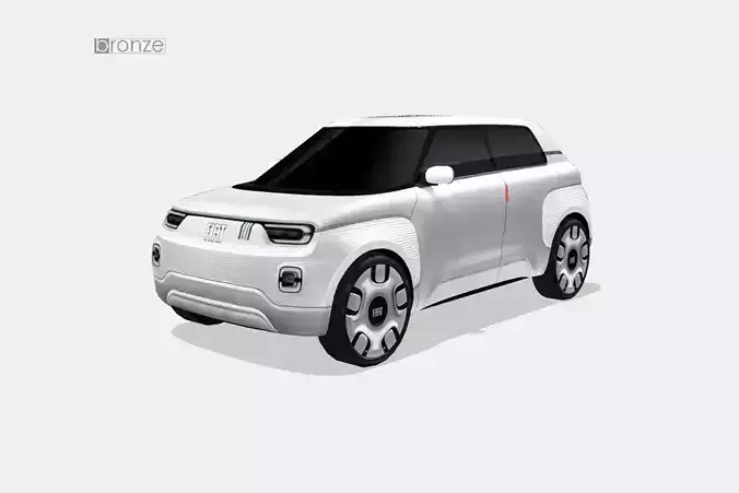 Fiat Centoventi Concept 2019 New Panda Low-poly 3D model