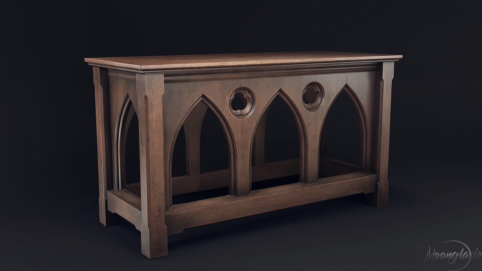 Gothic Furniture 2 Low-poly 3D model_13