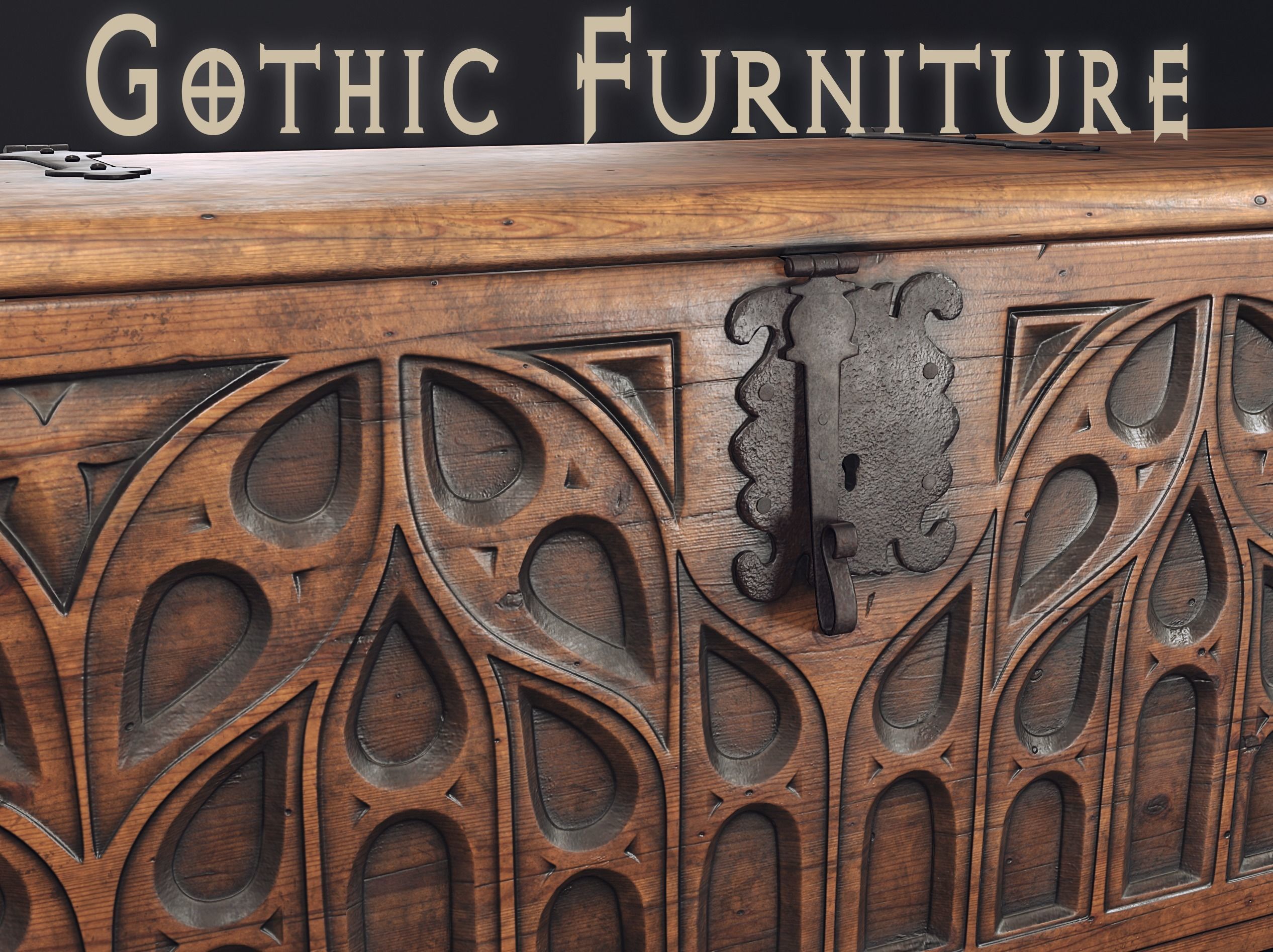 Gothic Furniture 2 Low-poly 3D model_0