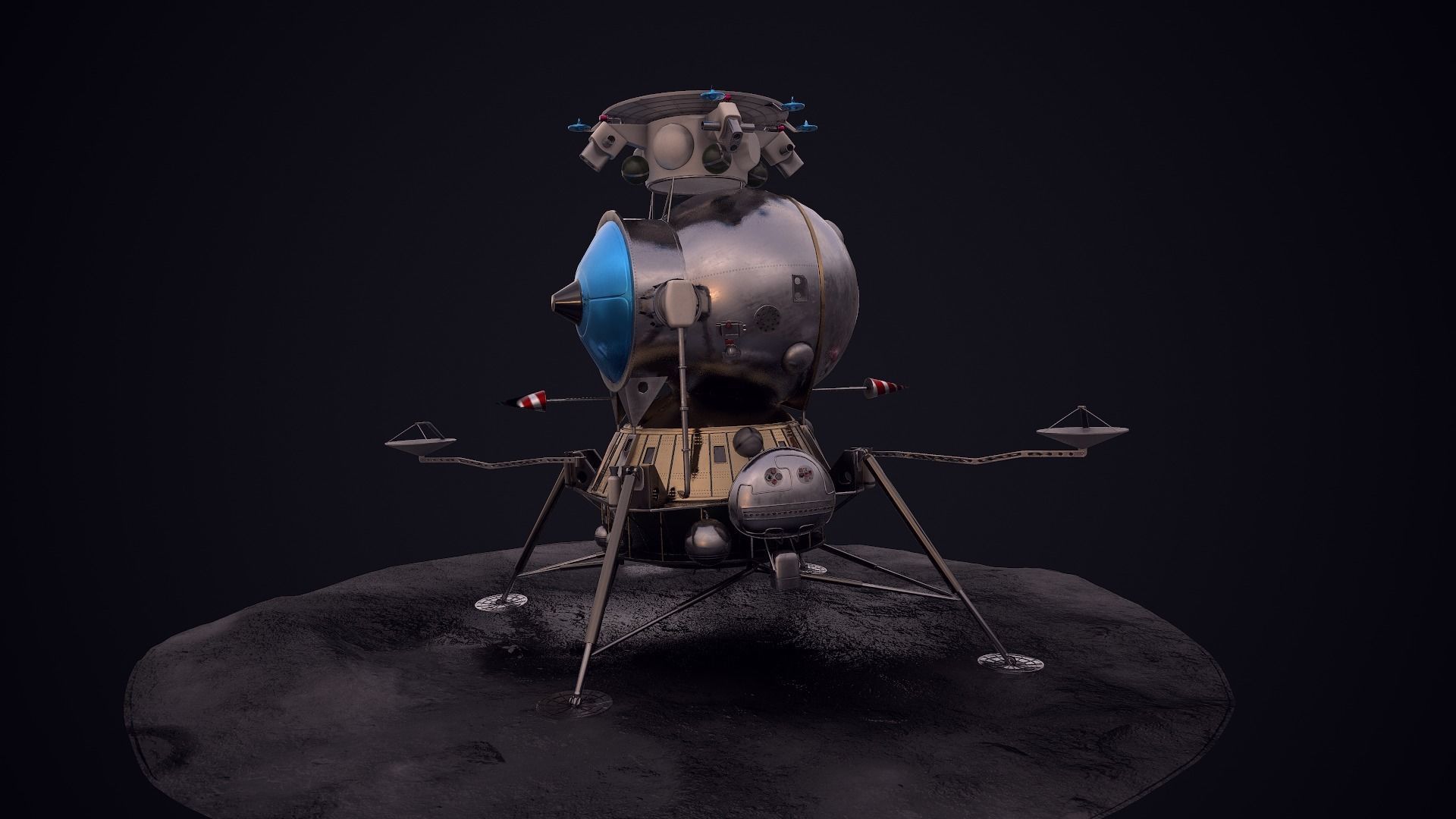 LK - Soviet Lunar Lander Low-poly 3D model_48