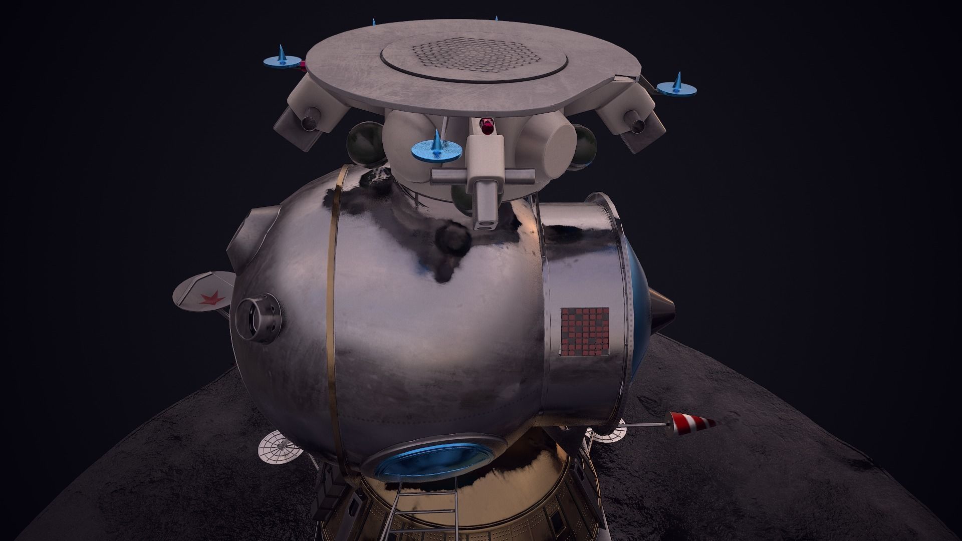 LK - Soviet Lunar Lander Low-poly 3D model_55