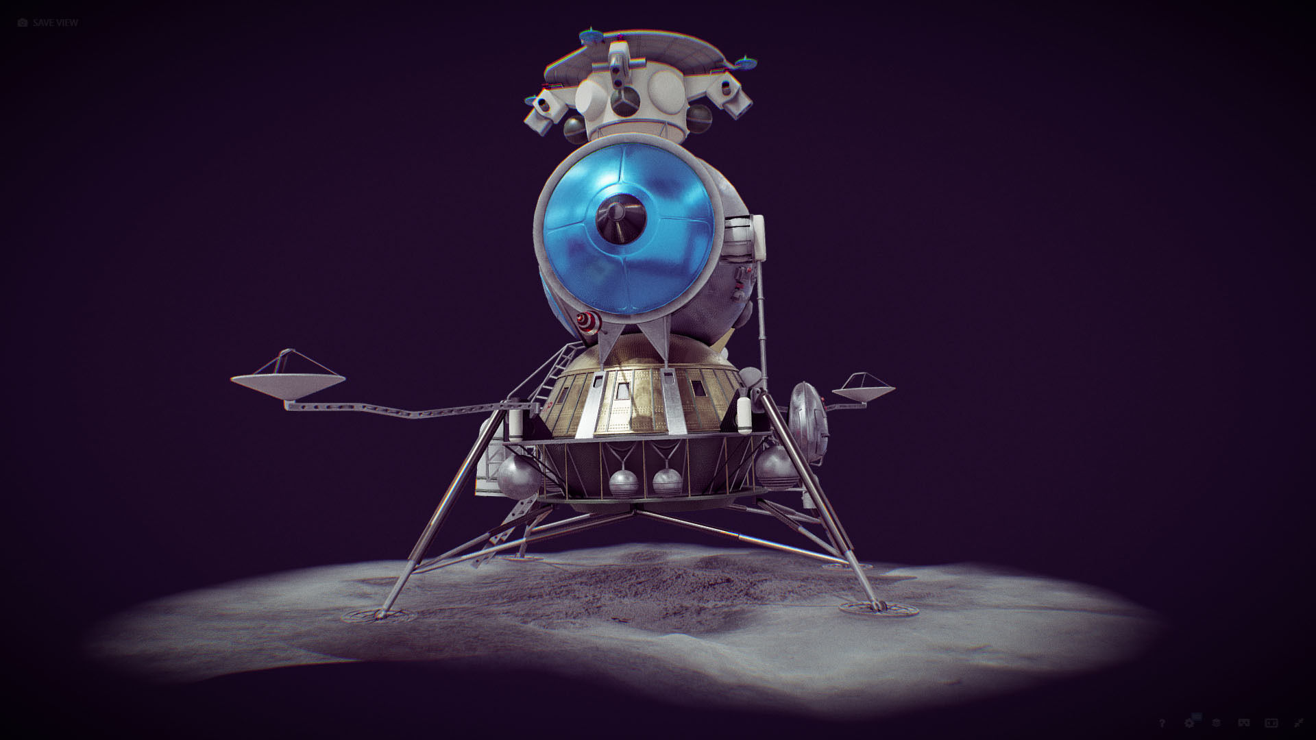 LK - Soviet Lunar Lander Low-poly 3D model_24