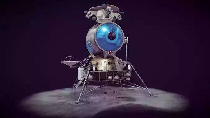 LK - Soviet Lunar Lander Low-poly 3D model
