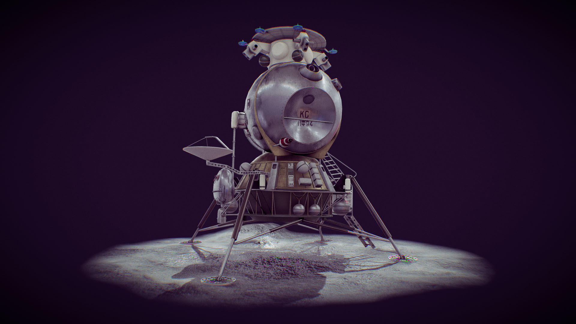 LK - Soviet Lunar Lander Low-poly 3D model_31