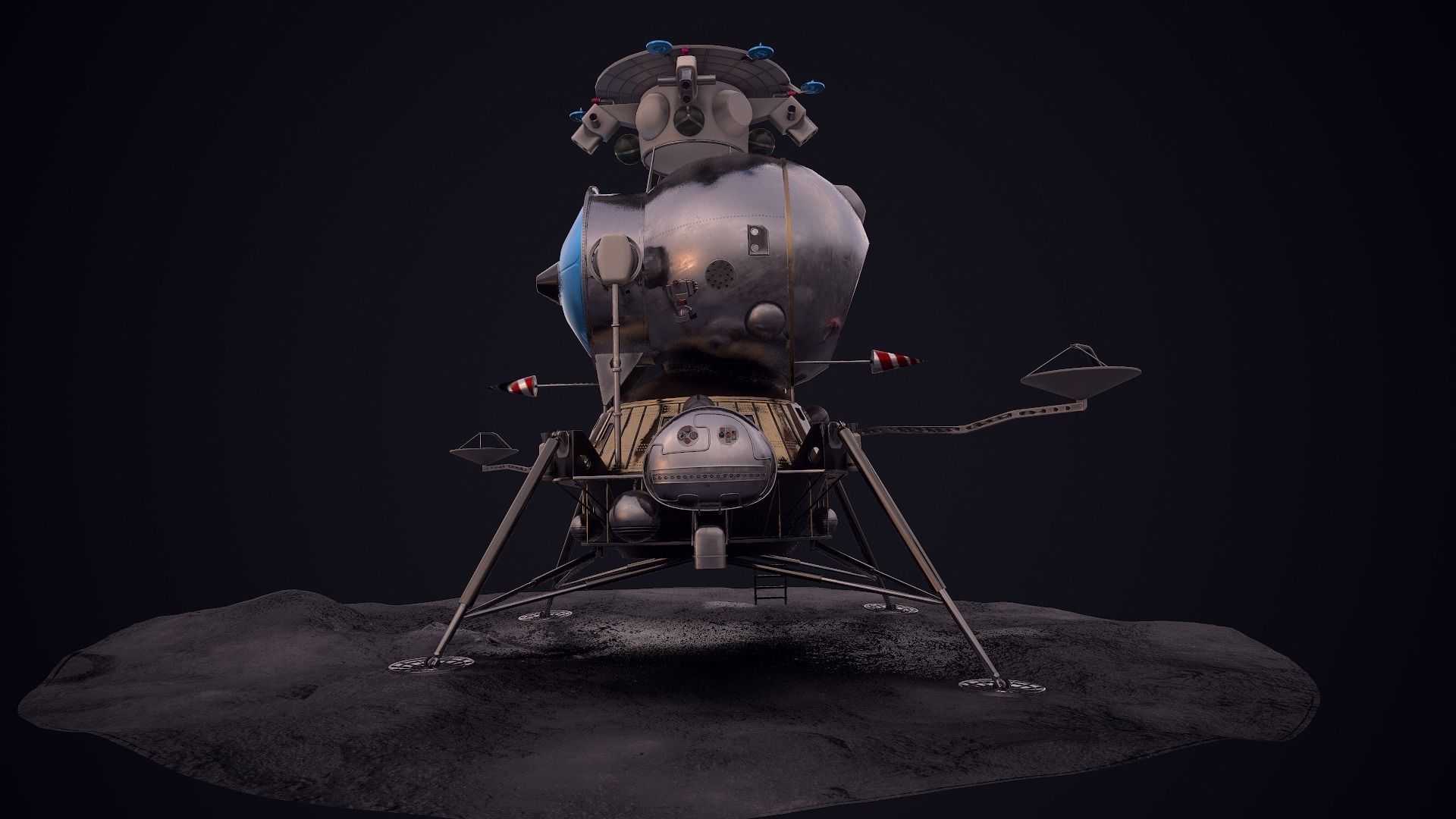 LK - Soviet Lunar Lander Low-poly 3D model_53