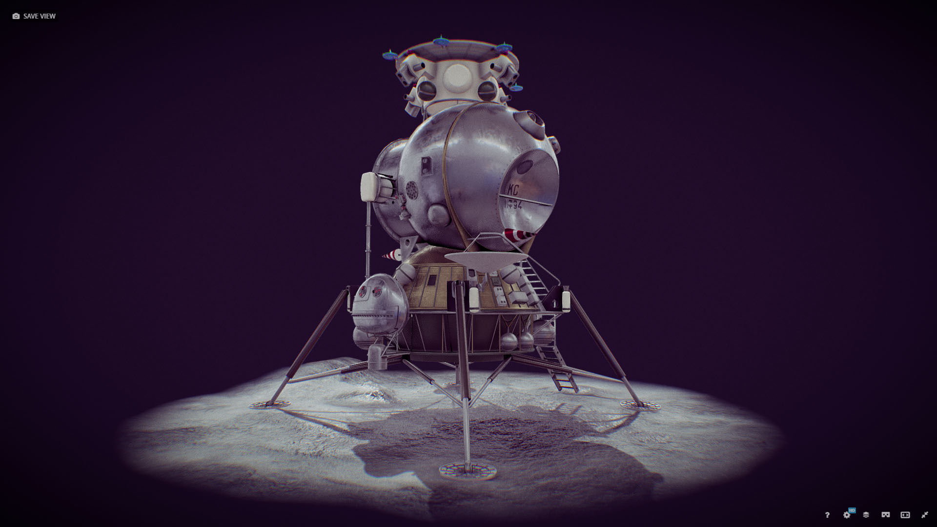 LK - Soviet Lunar Lander Low-poly 3D model_28