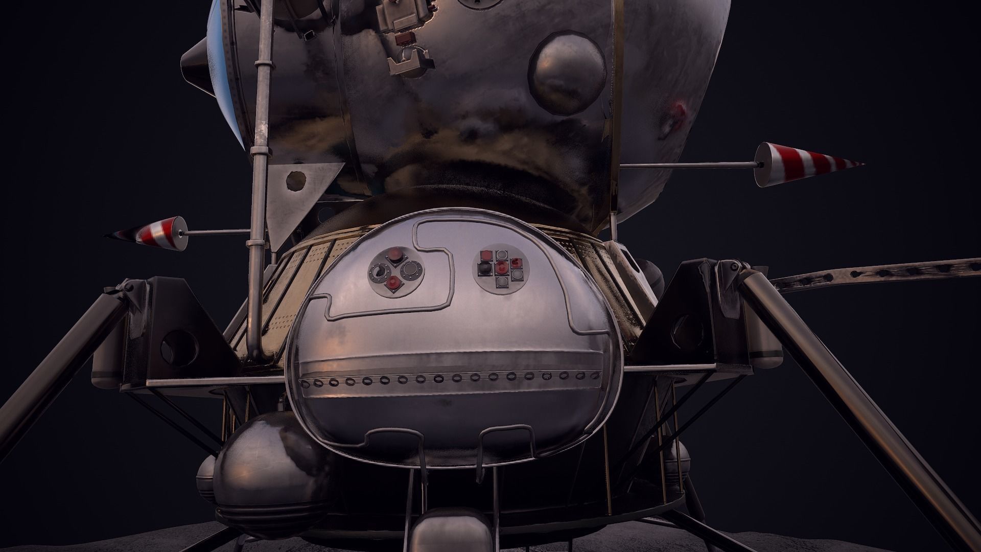 LK - Soviet Lunar Lander Low-poly 3D model_56