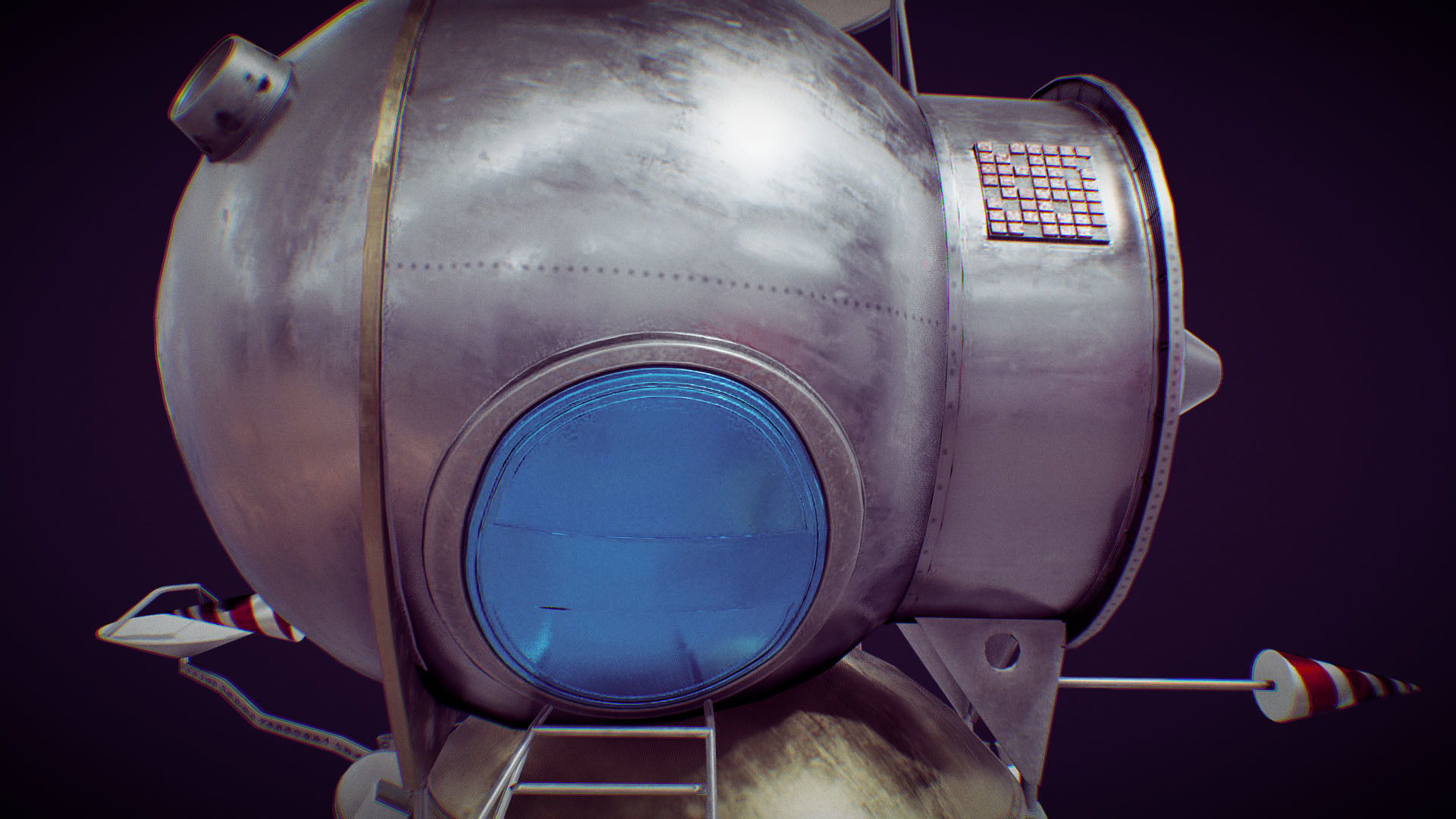 LK - Soviet Lunar Lander Low-poly 3D model_16