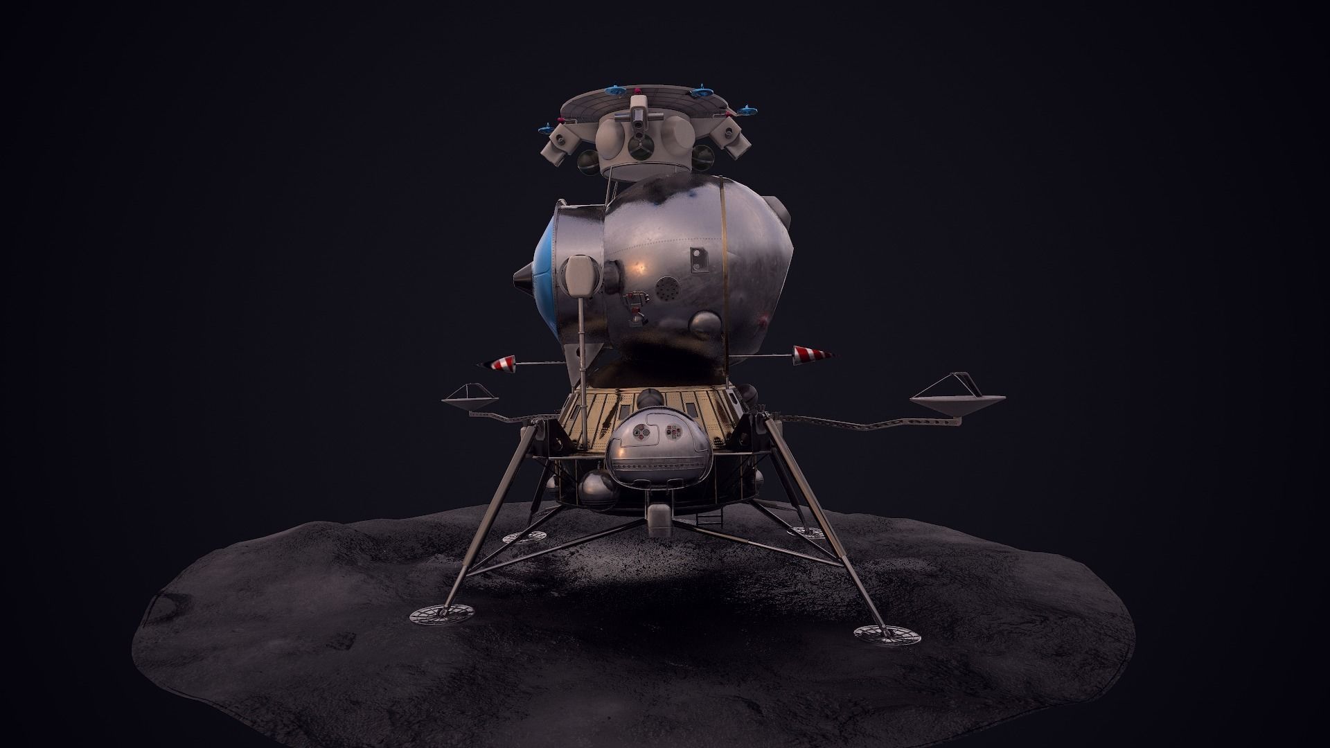 LK - Soviet Lunar Lander Low-poly 3D model_46